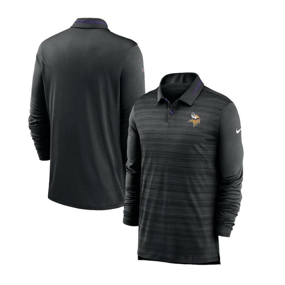 Nike Men's Minnesota Vikings UV Dri-Fit Logo Sideline Long Sleeve Polo Large