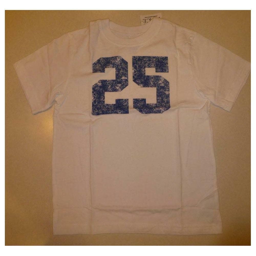 The Children's Place Boy's Football Jersey Cotton Short Sleeve Tee White M 7/8