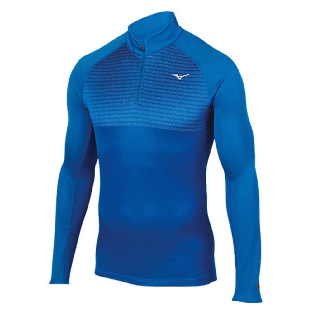 Mizuno Men’s Skydiver Thermo Double Knit Performance Running Jacket Blue Medium