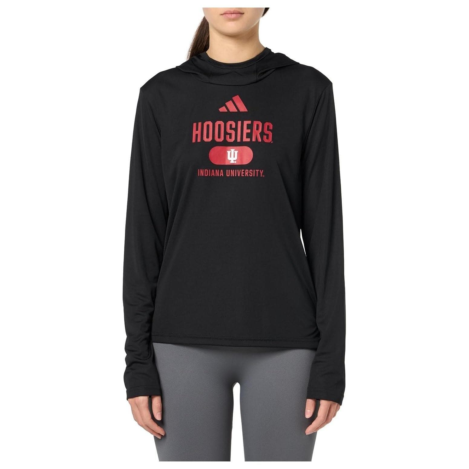 Adidas Women's Indiana Hoosiers Aeroready Designed for Training Hoodie Large