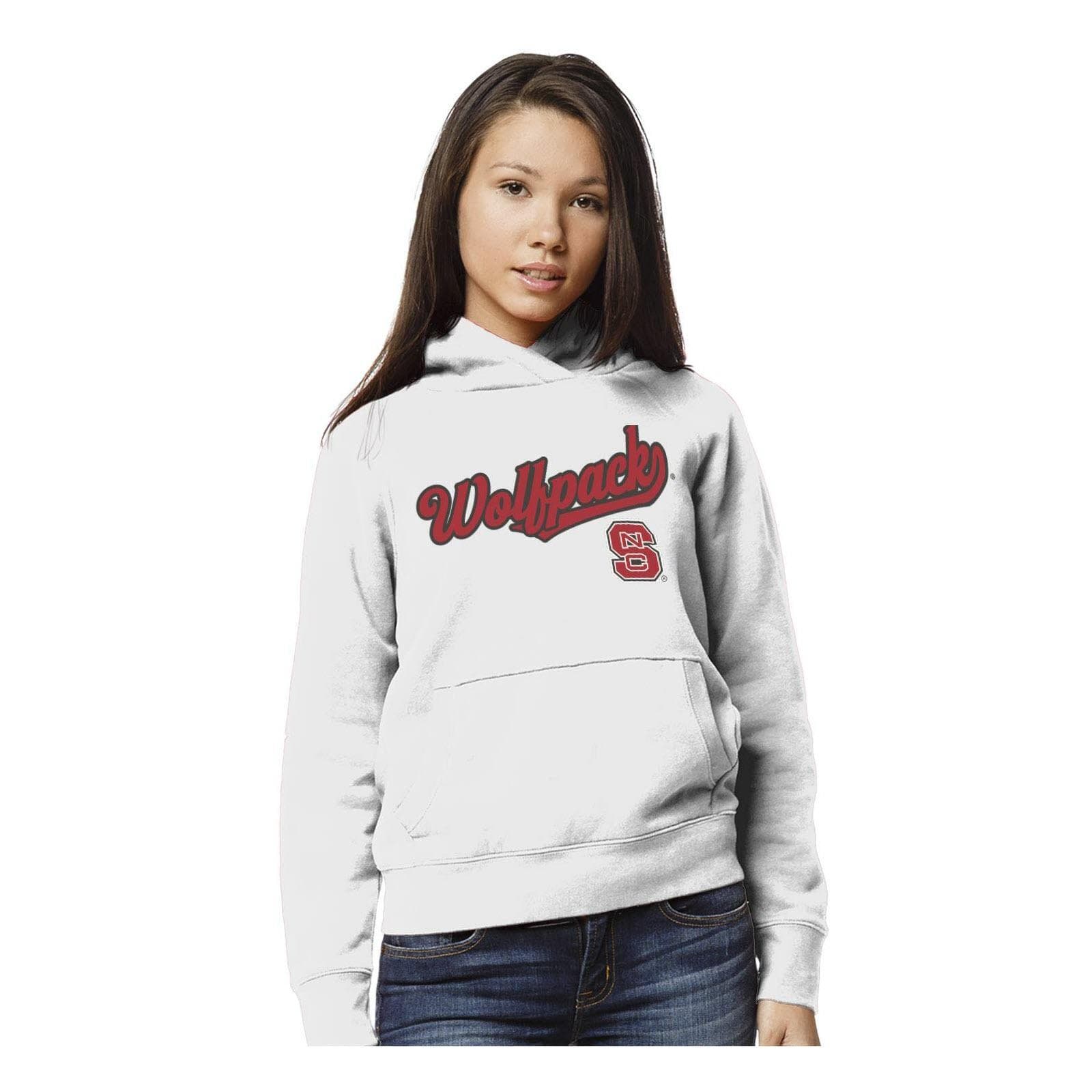League Brand Women's North Carolina State Wolfpack Academy Hoodie Medium White