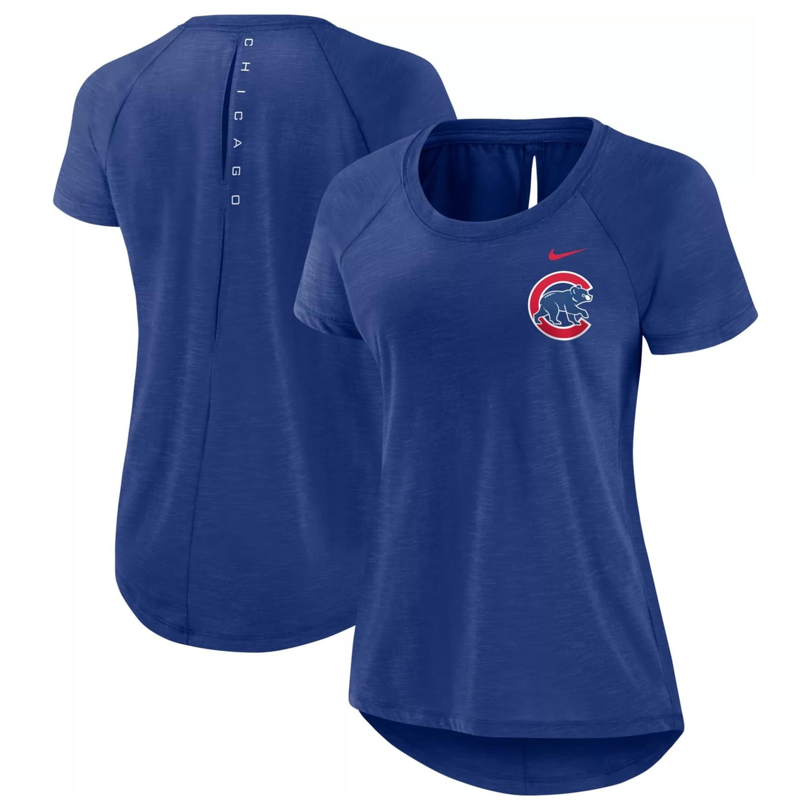 Nike Women's Chicago Cubs Summer Breeze T-shirt Blue Small