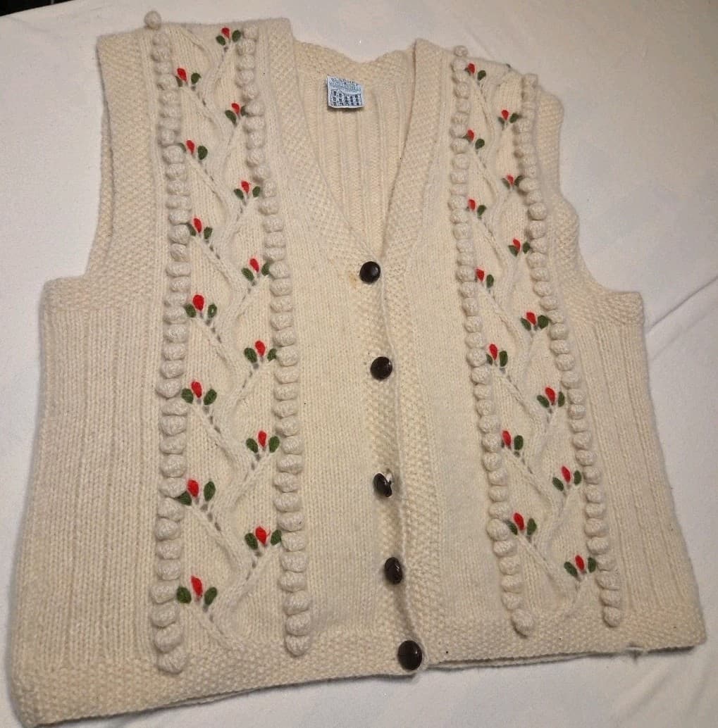 Vintage Knitted Pure Wool Cardigan By Blarney Woonlen Mills