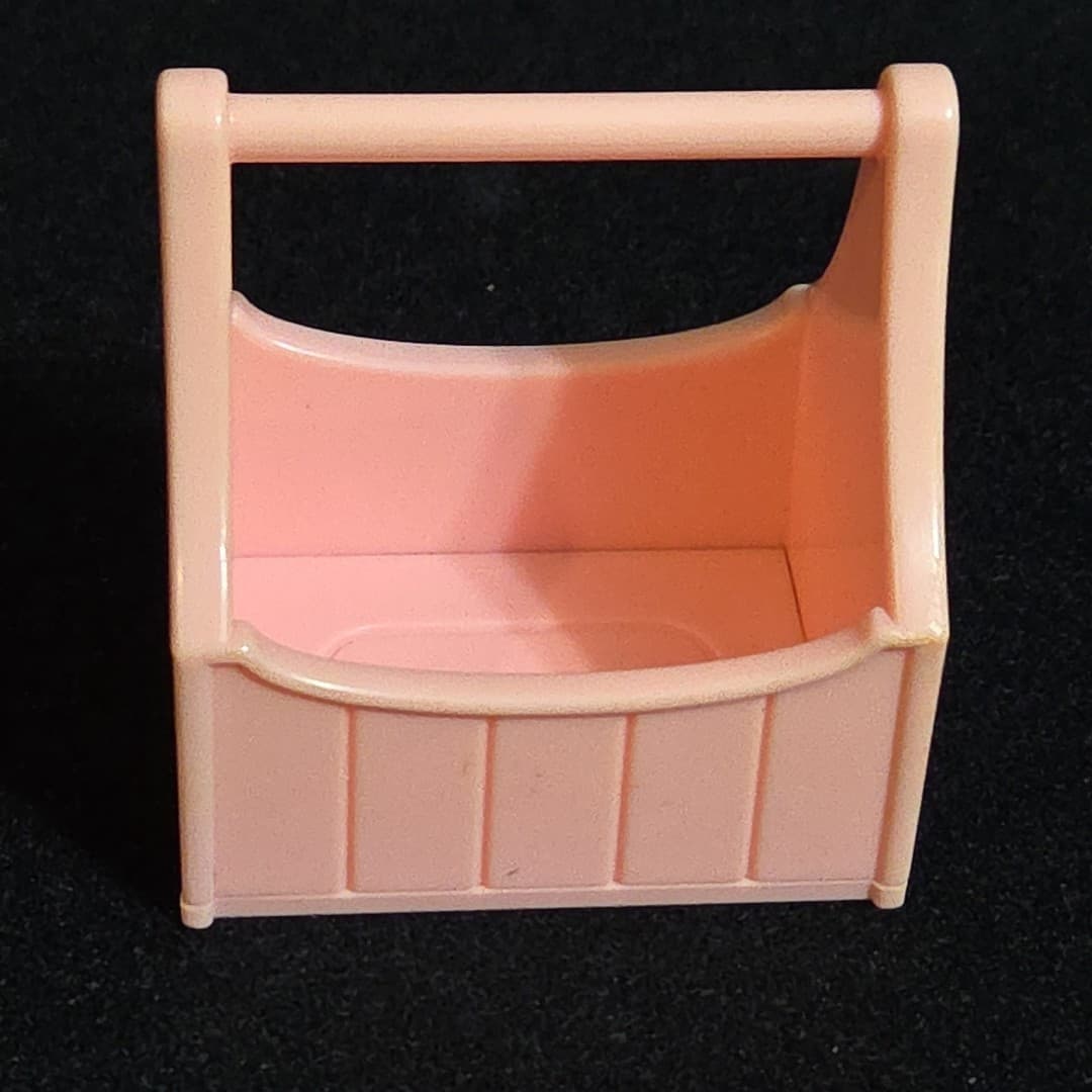 Playskool Dollhouse Plastic Pink Caddy /Tool Box Rare Dollhouse accessories