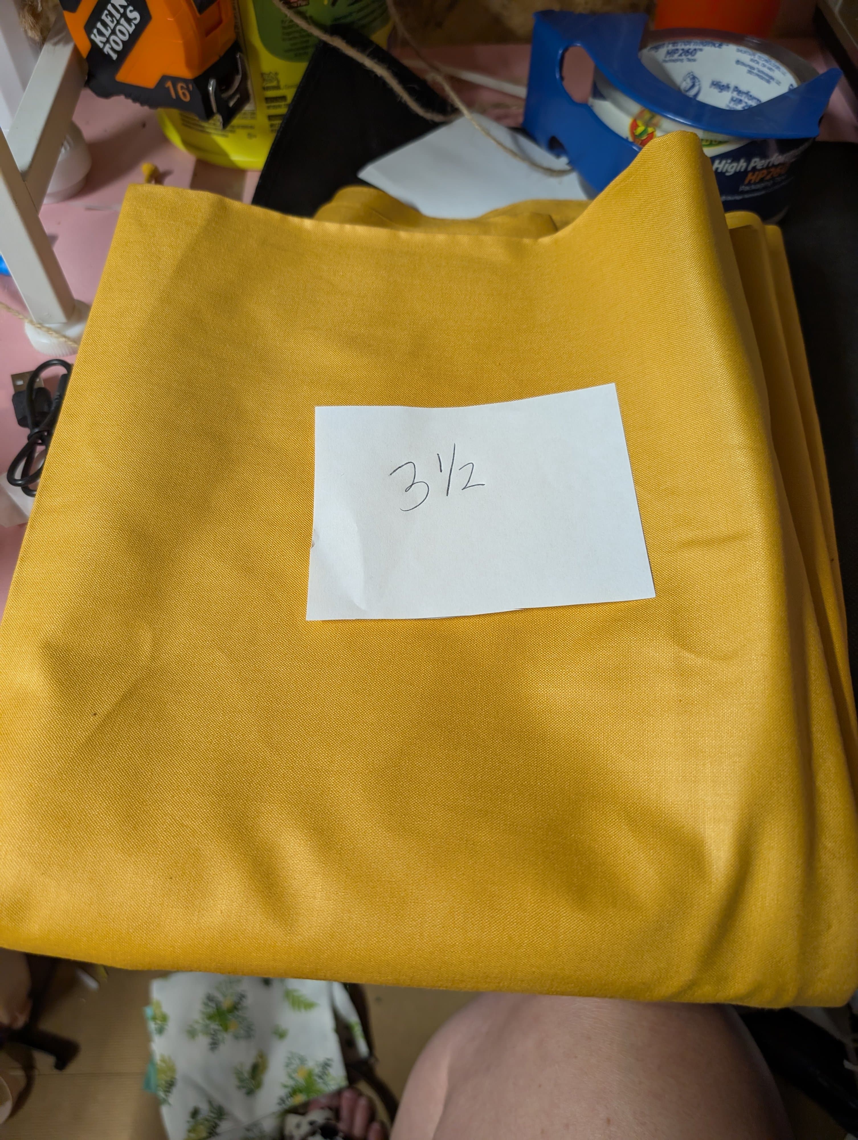 Yellow Fabric 3.5 Yards