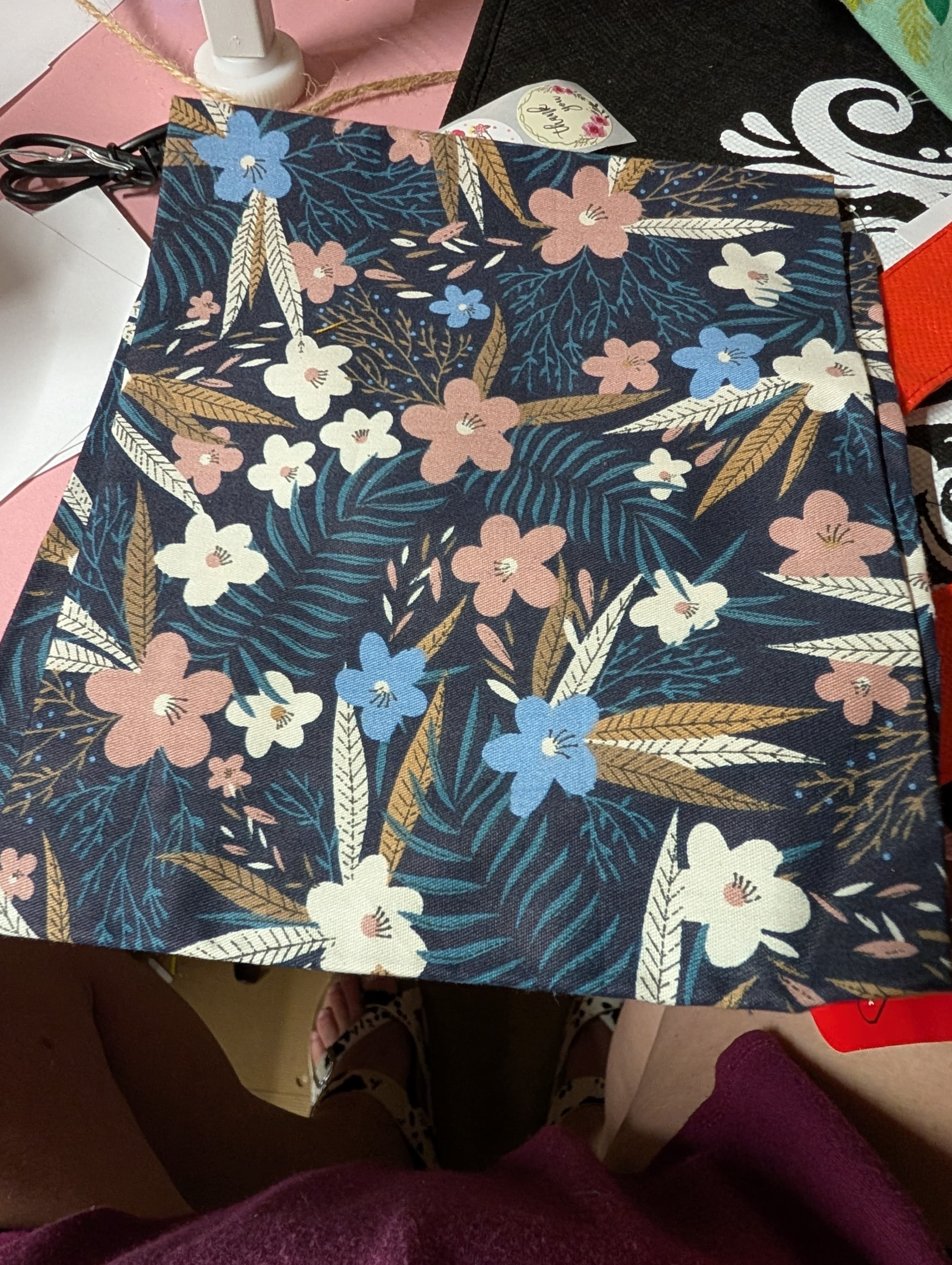 Floral Pattern Fabric Square fat quarter