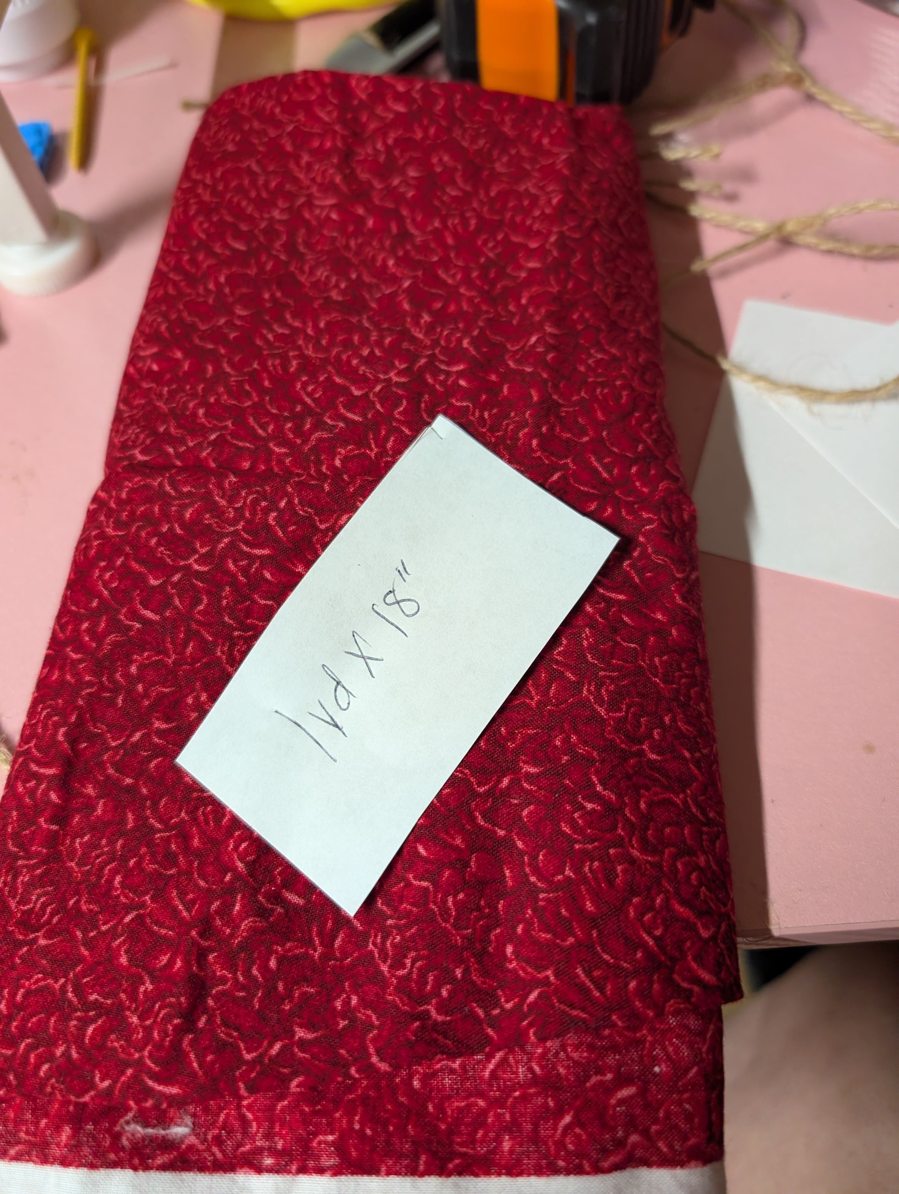 Red Quilting Fabric 1 Yard x 18 Inches