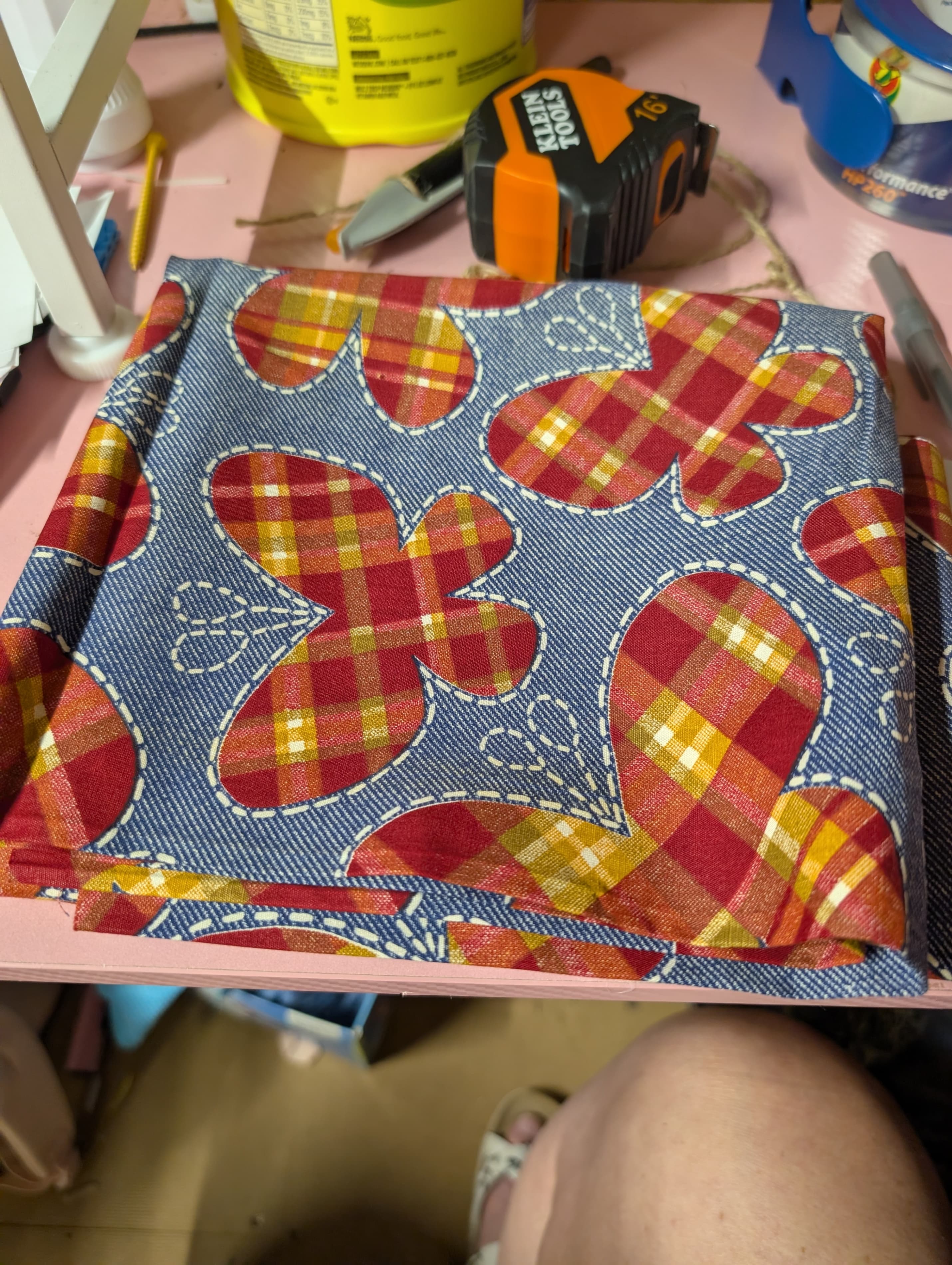 Plaid Butterfly Pattern Fabric 1 Yard