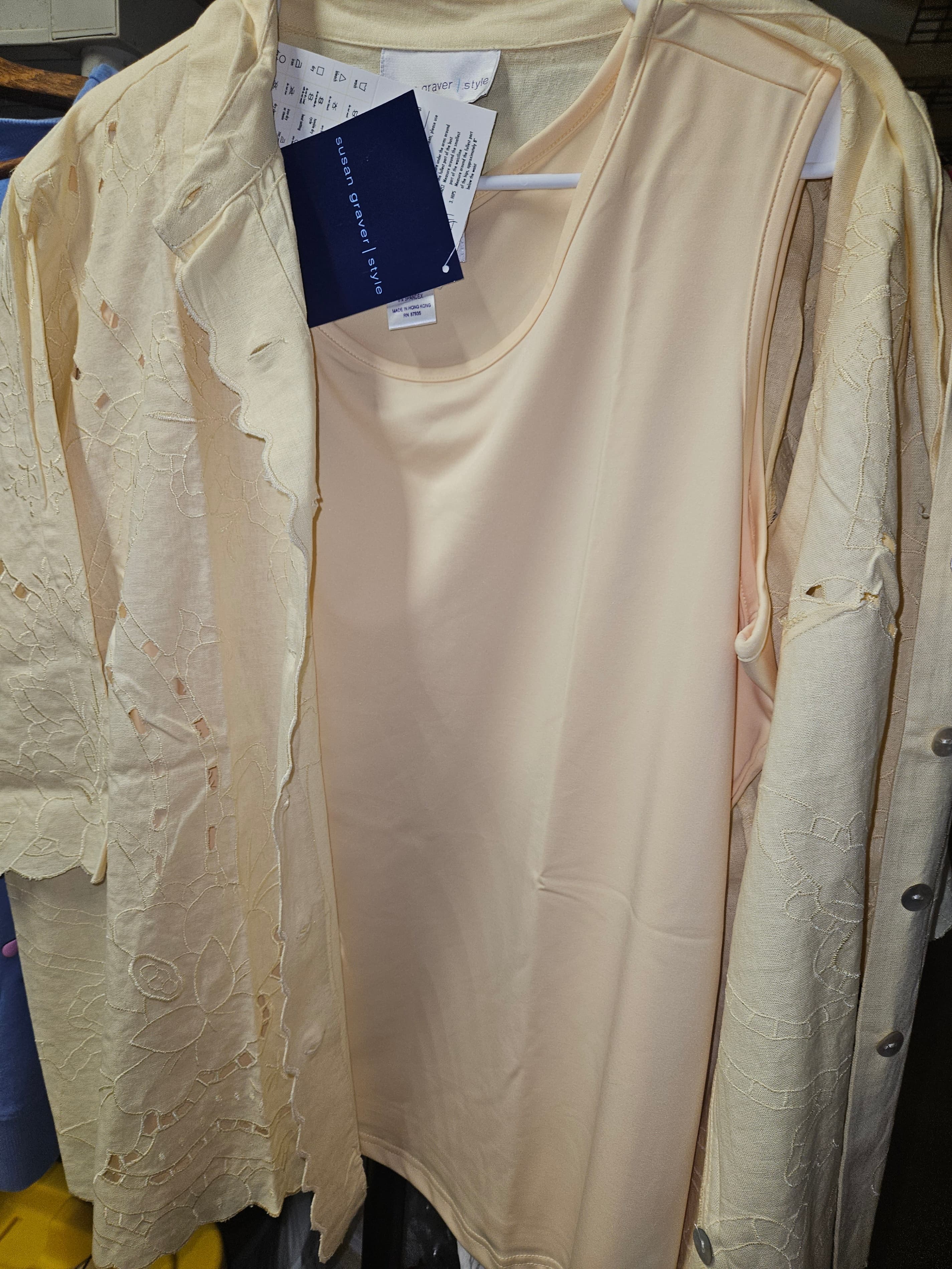 Susan Graver Style Two-Piece Set with Embroidered Jacket