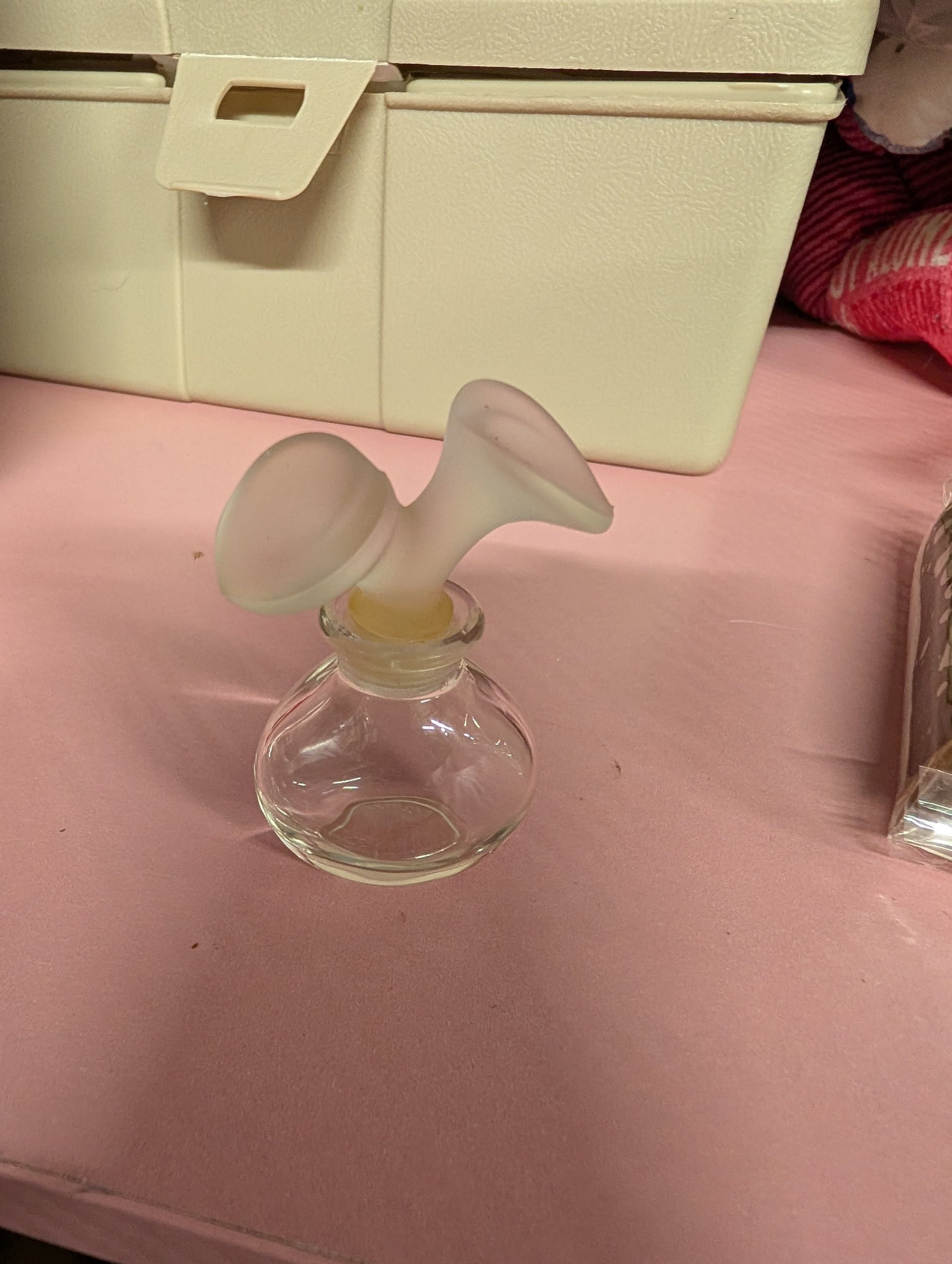 Vintage Glass Perfume Bottle with Frosted Glass Stopper