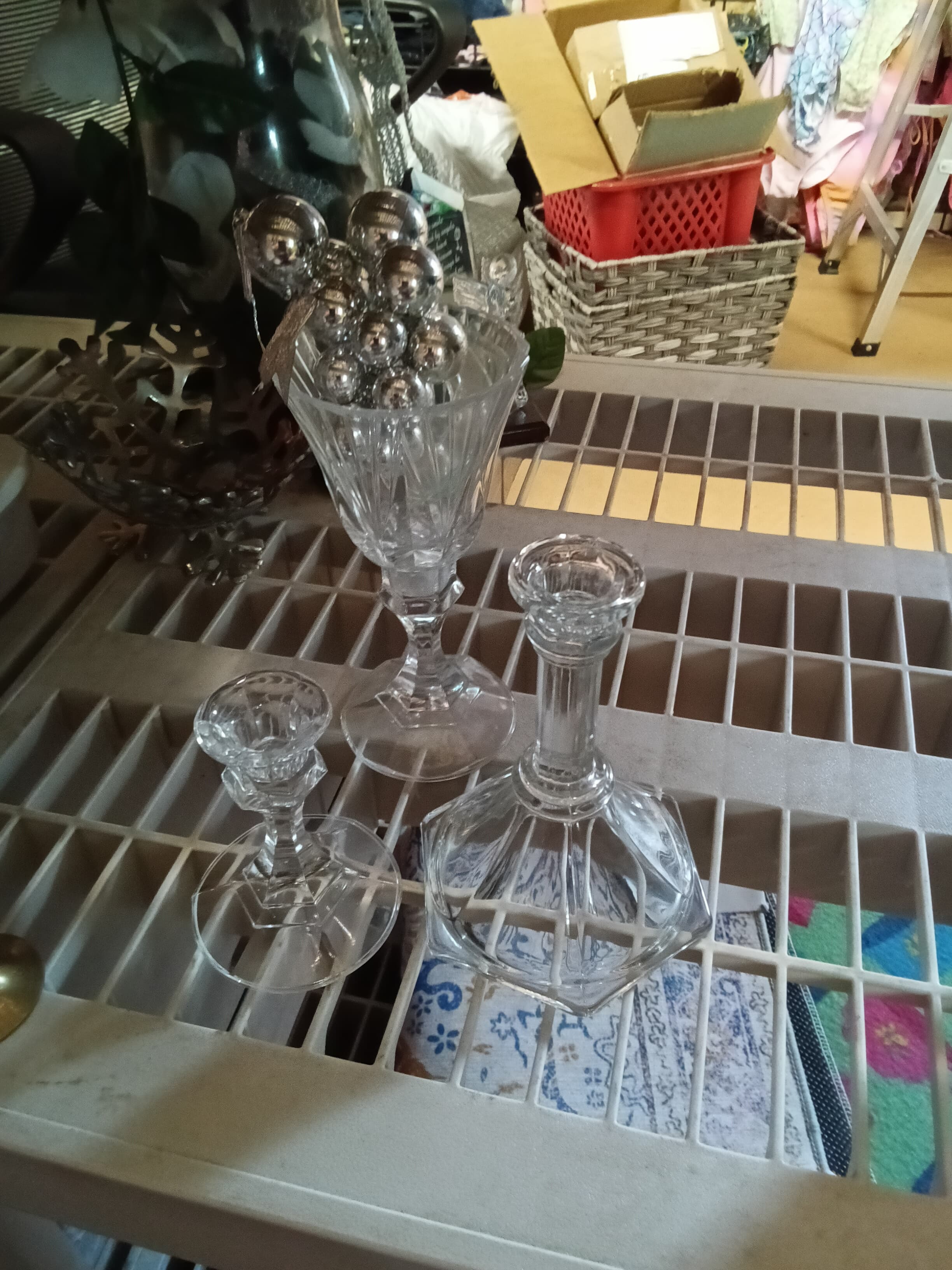 Crystal Glass Candlestick Set