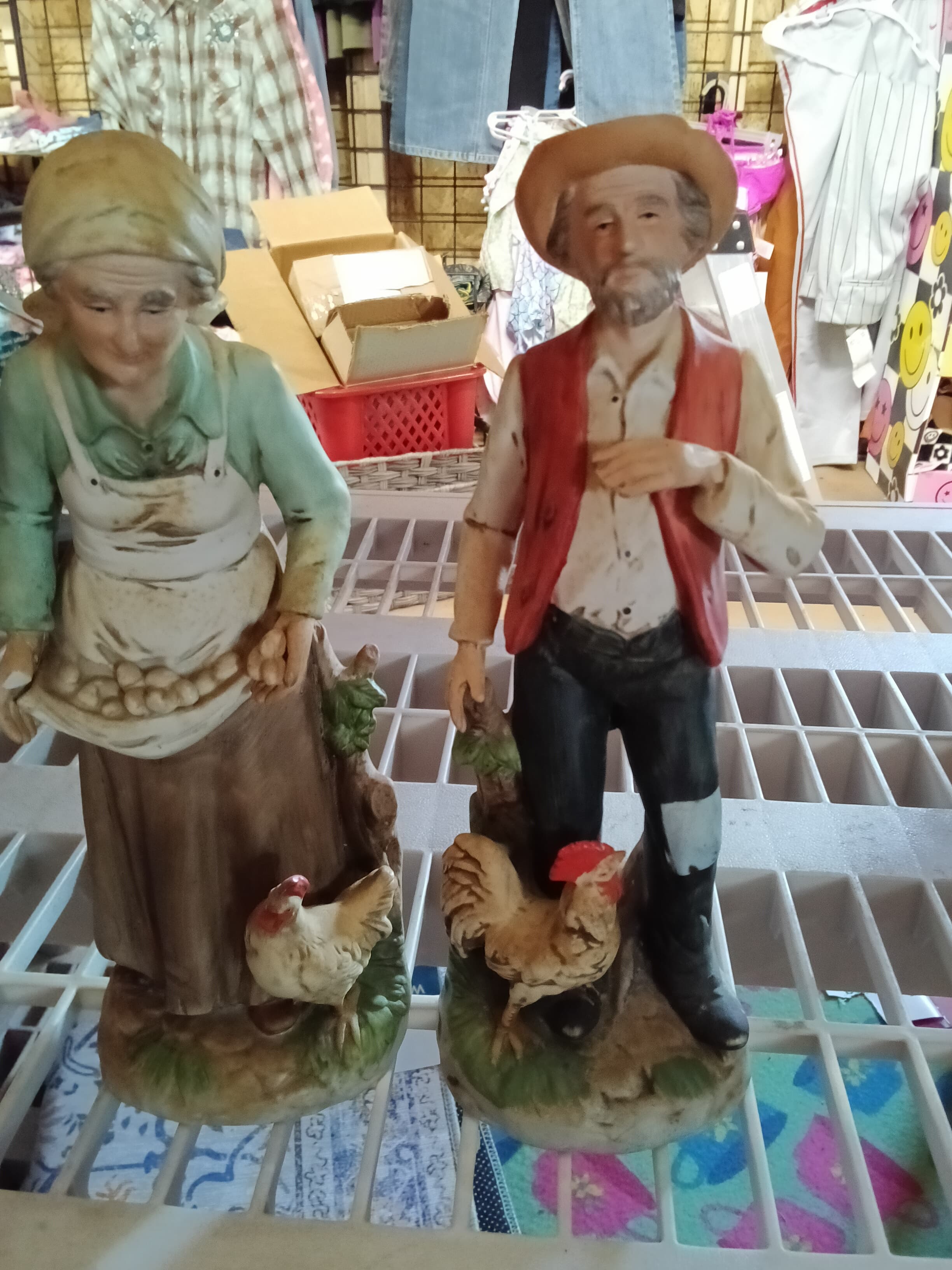Homco B. B. 1434 Porcelain Figurines with Chickens