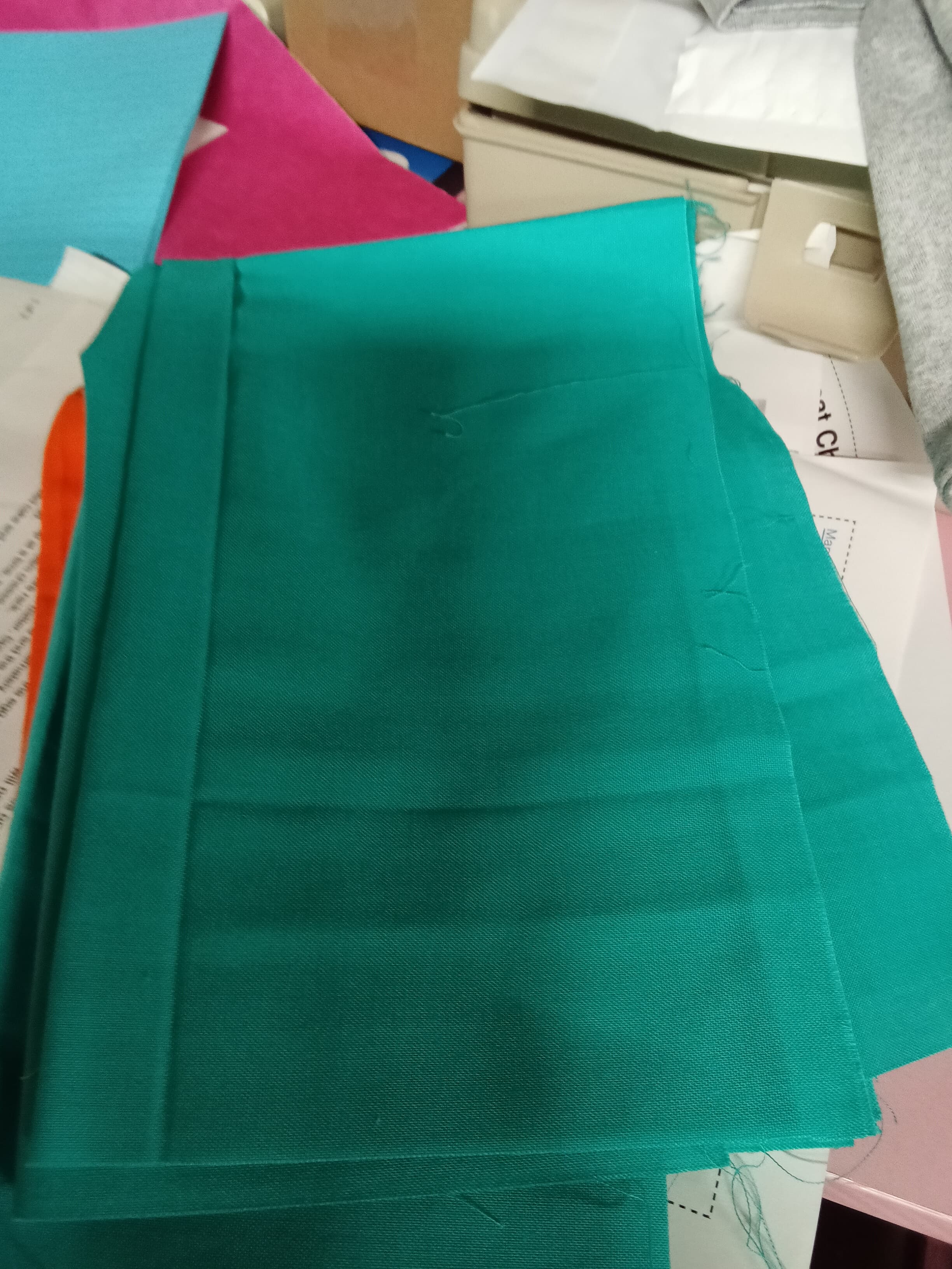 3 fat quarter Teal Fabric Squares for Quilting or Sewing Projects