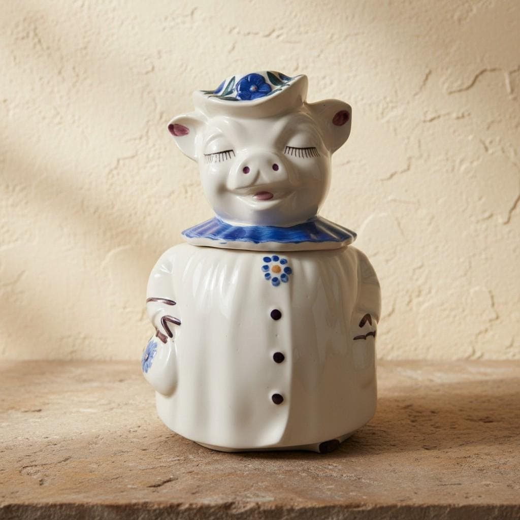 Vintage Shawnee Winnie Pig Cookie Jar Smiley Pig Pottery Kitchen Decor