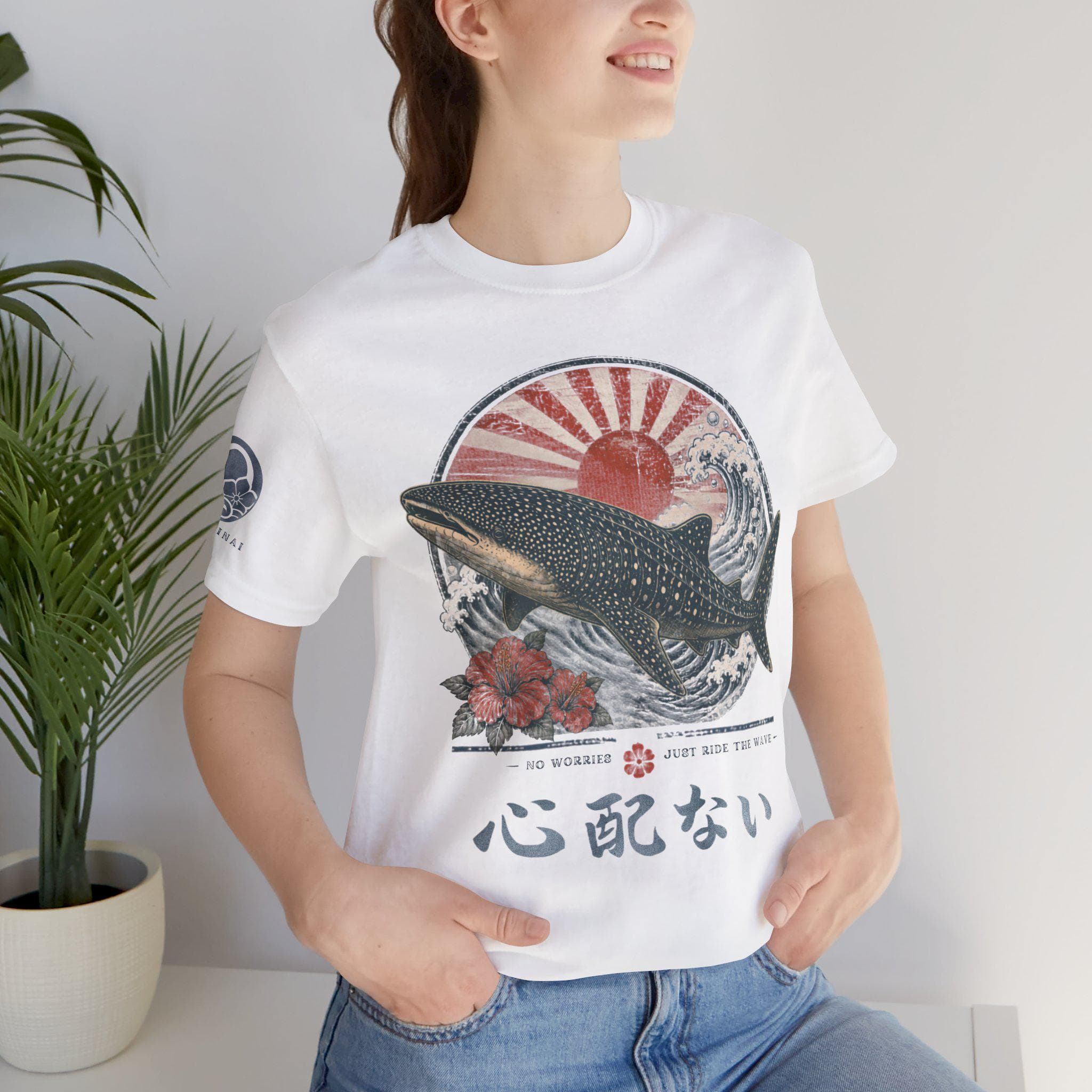 Whale Shark T-Shirt Japanese Rising Sun Wave Tropical Graphic Tee