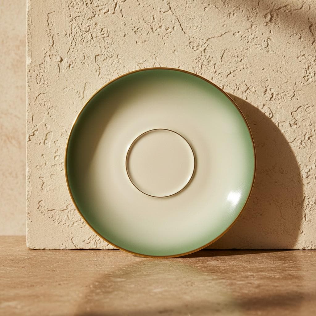 Vintage Rosenthal Chrysopras Saucer, German Porcelain, Green Gold Rim