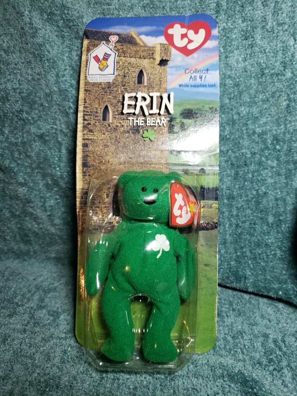 Erin The Bear-1996 McDonalds Ty Beanie Baby with multiple Rare Errors 1993