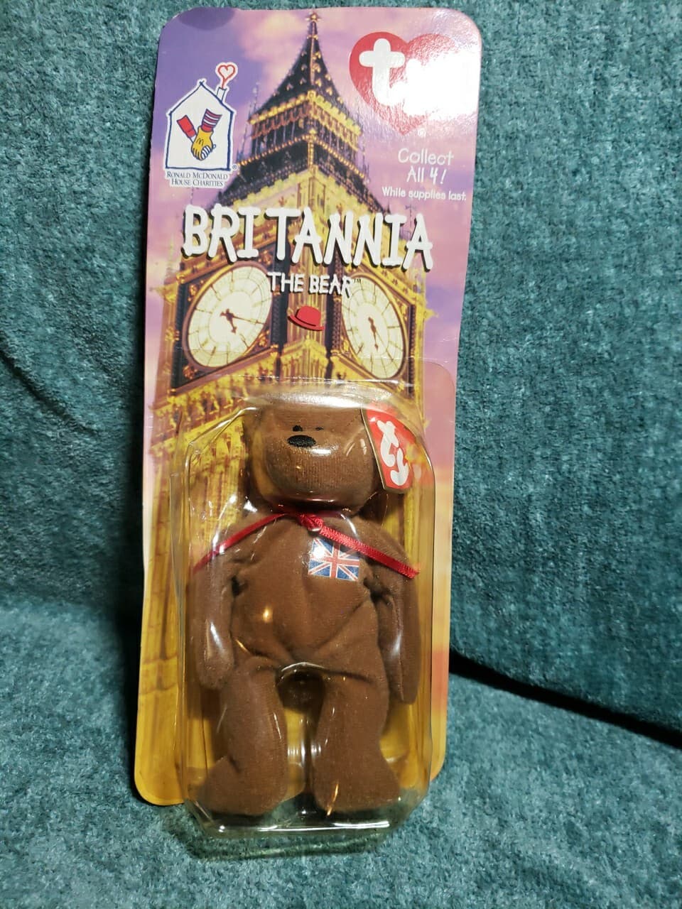 Britannia The Bear-1997 McDonalds Ty Beanie Baby with Rare Errors 1993
