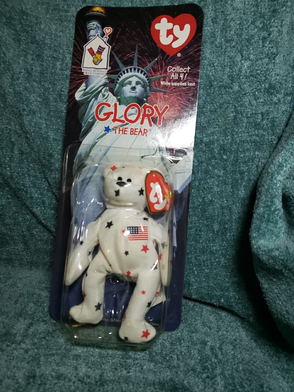 NEW SEALED TY Glory the Bear Beanie baby McDonalds Box And Tag Errors RARE