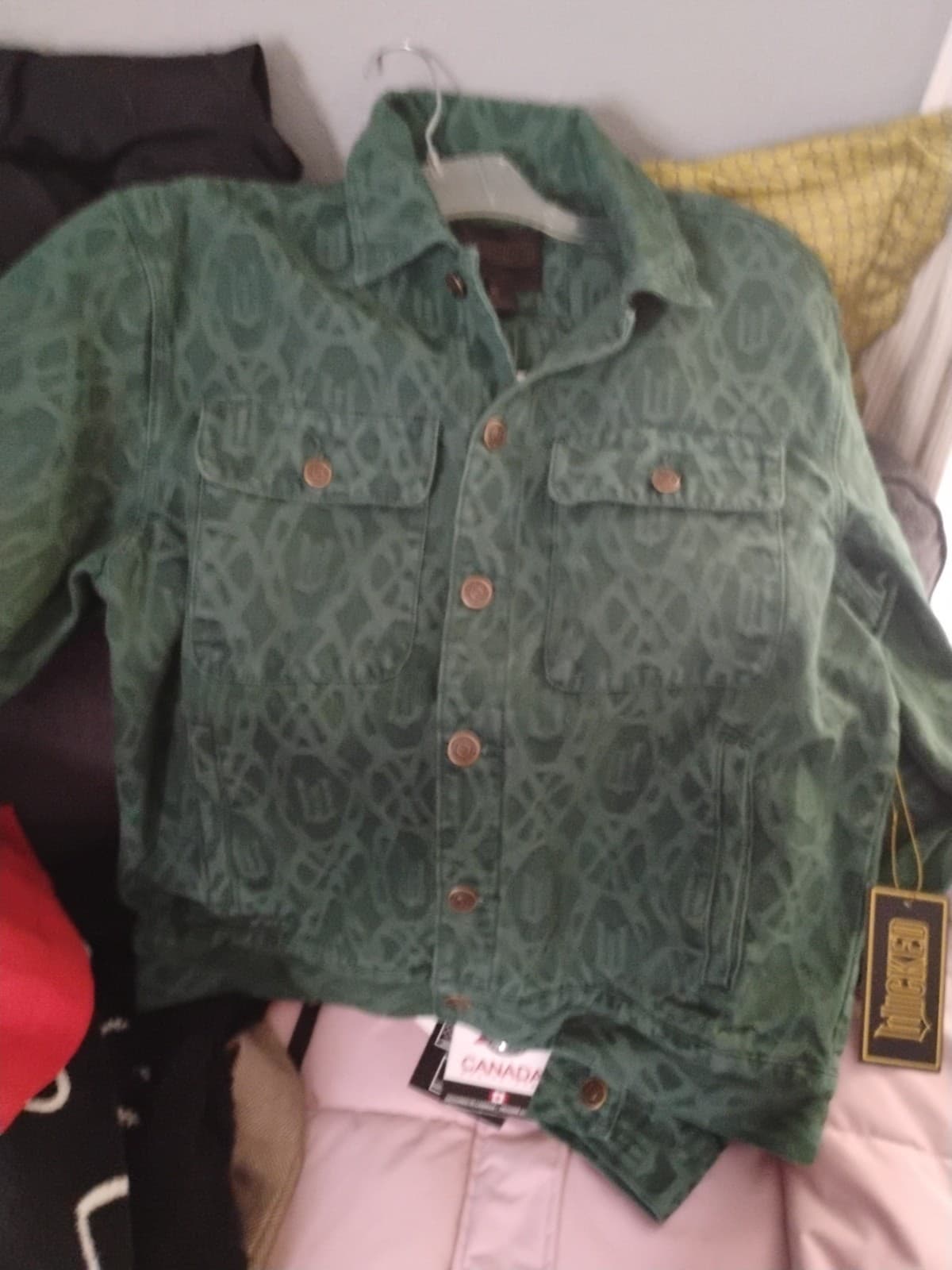 NWT! FOREVER 21 WICKED Size Medium Men's Green Denim Jacket RARE The Musical