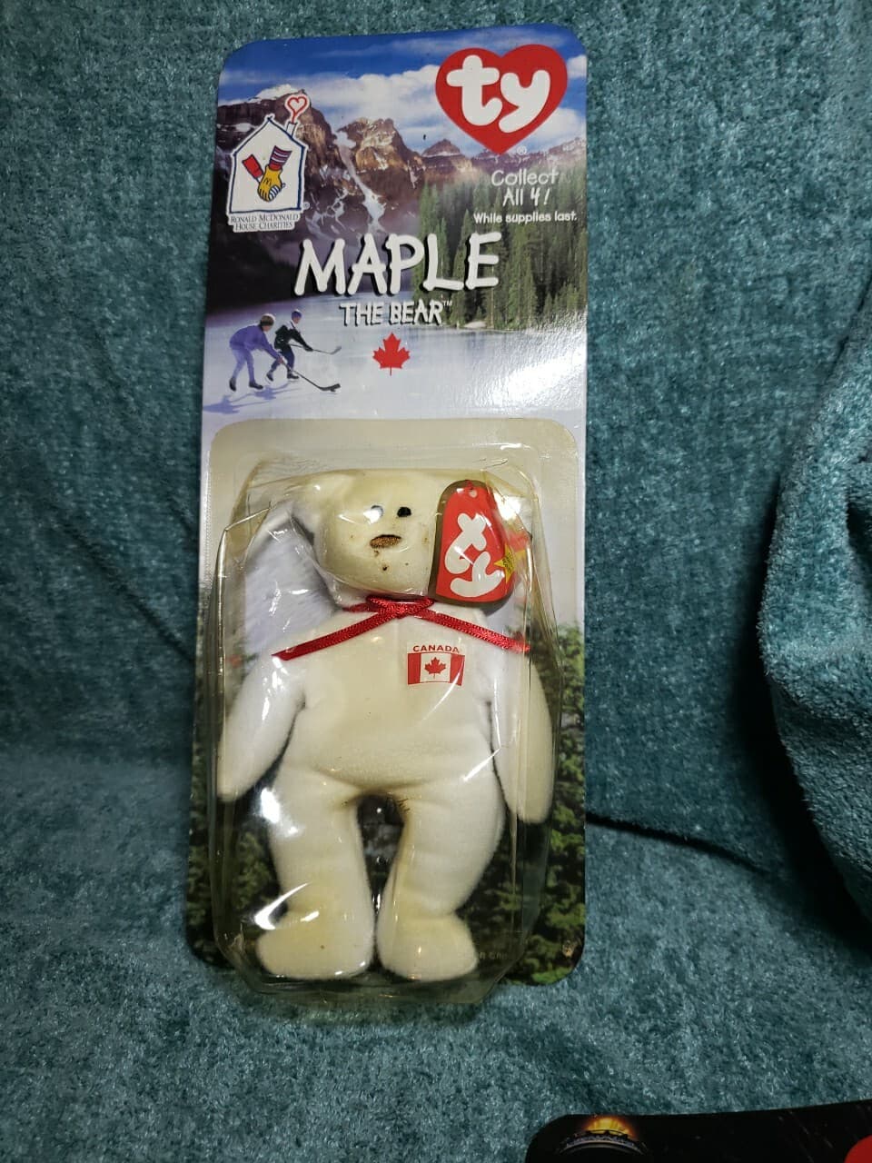 Maple The Bear-1996 McDonalds Ty Beanie Baby with Multiple rare errors 1993