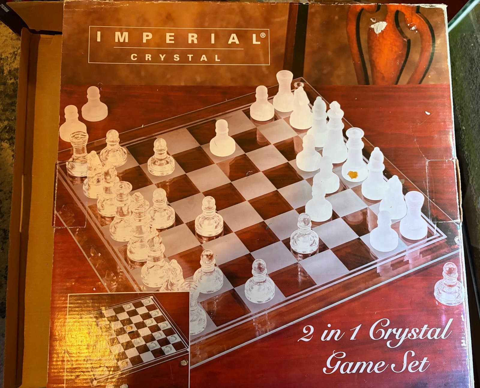 Imperial Crystal 2 in 1 chess/Checkers set