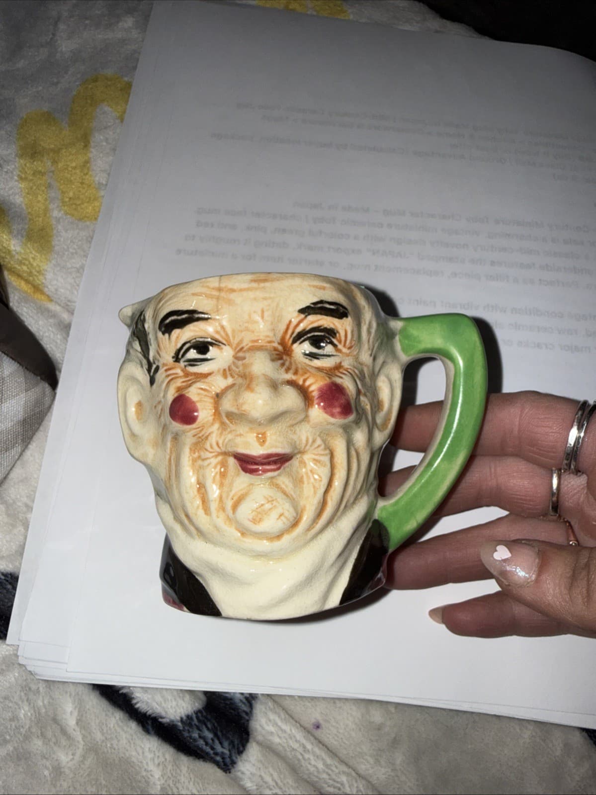 Vintage Toby Mug Pitcher 3" Tall Made in Occupied Japan Hand Painted