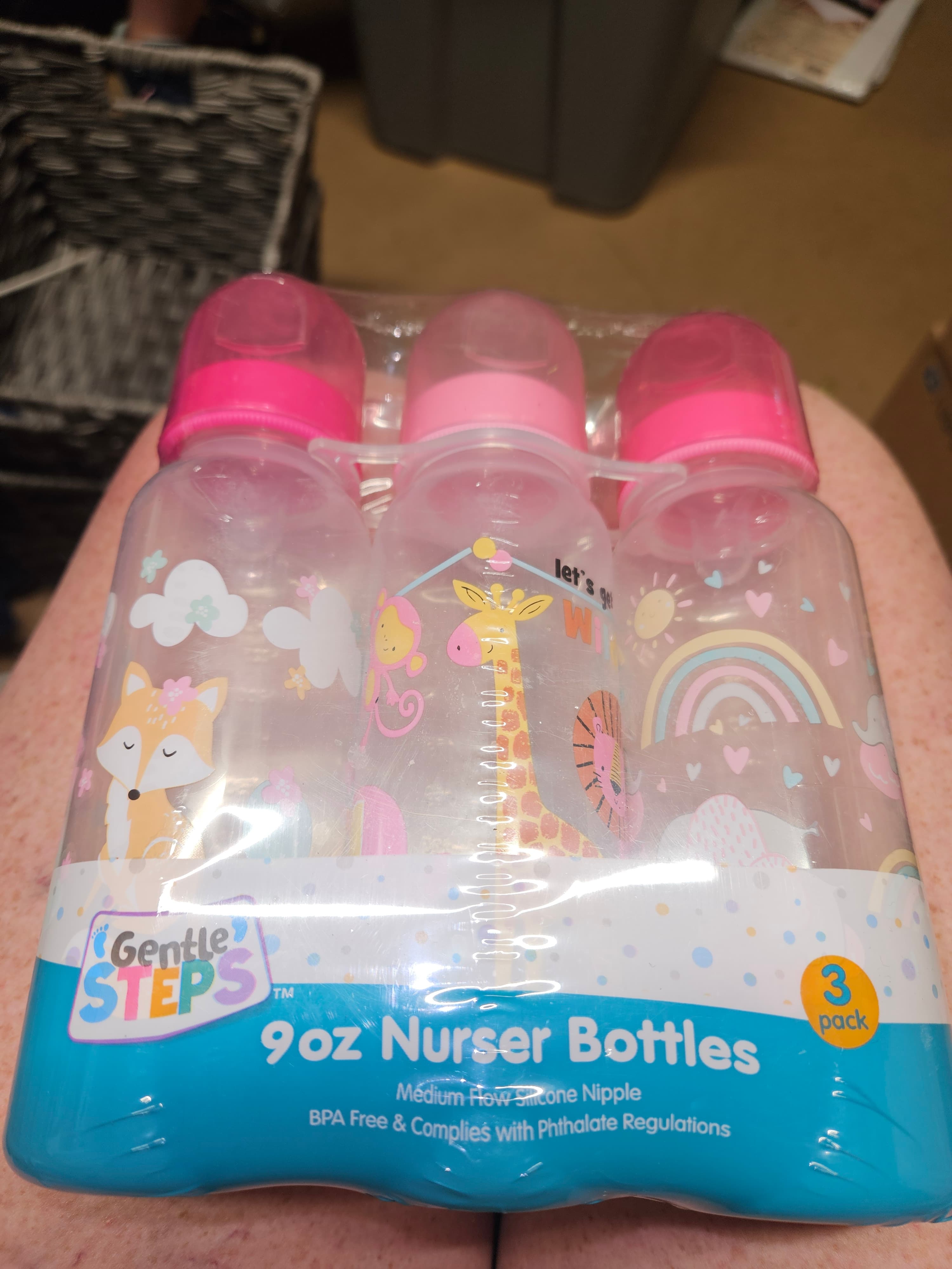 Gentle Steps 9oz Nurser Bottles 3 Pack BPA Free