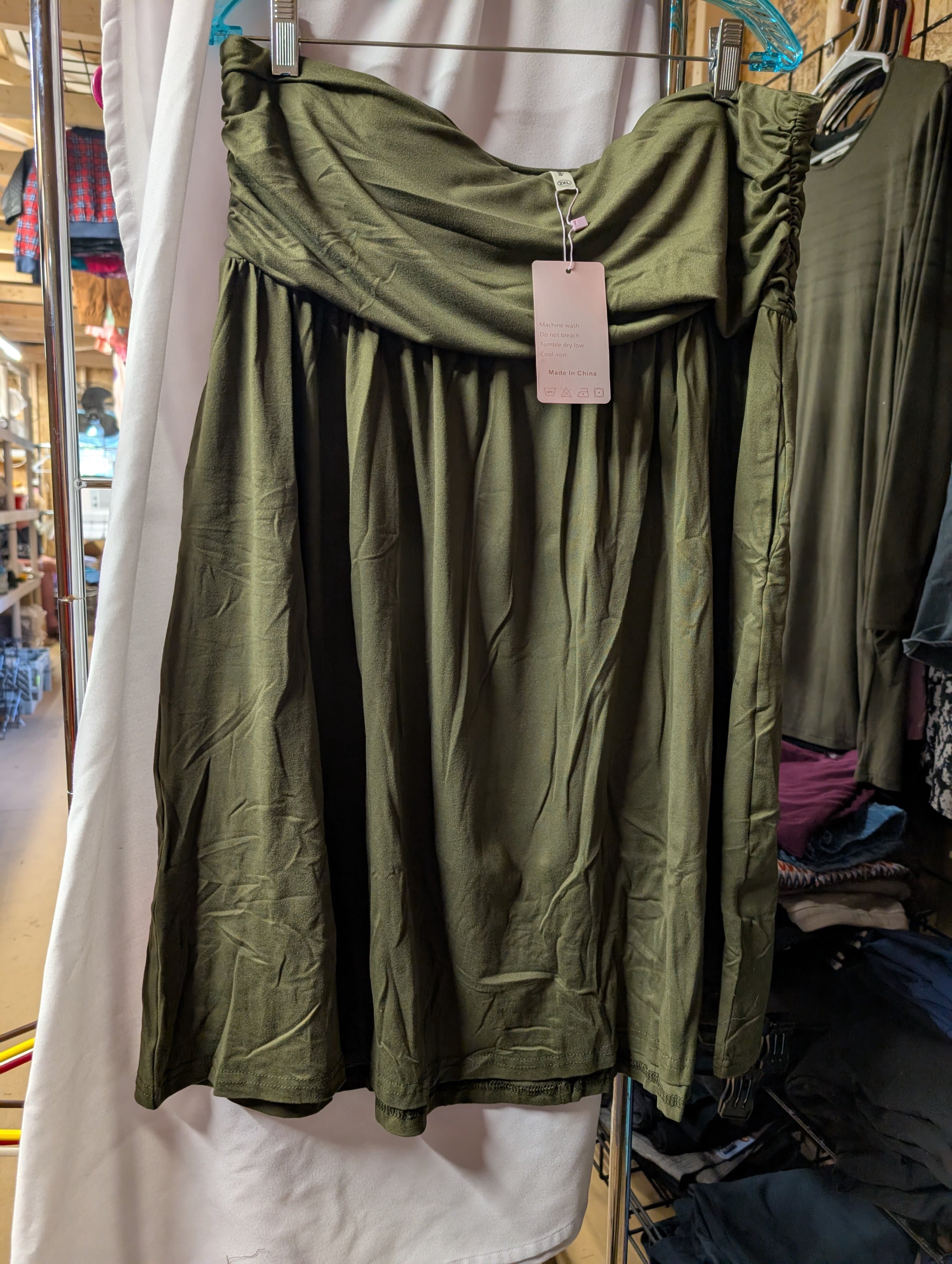 Witsmile Olive Green Dress 2XL
