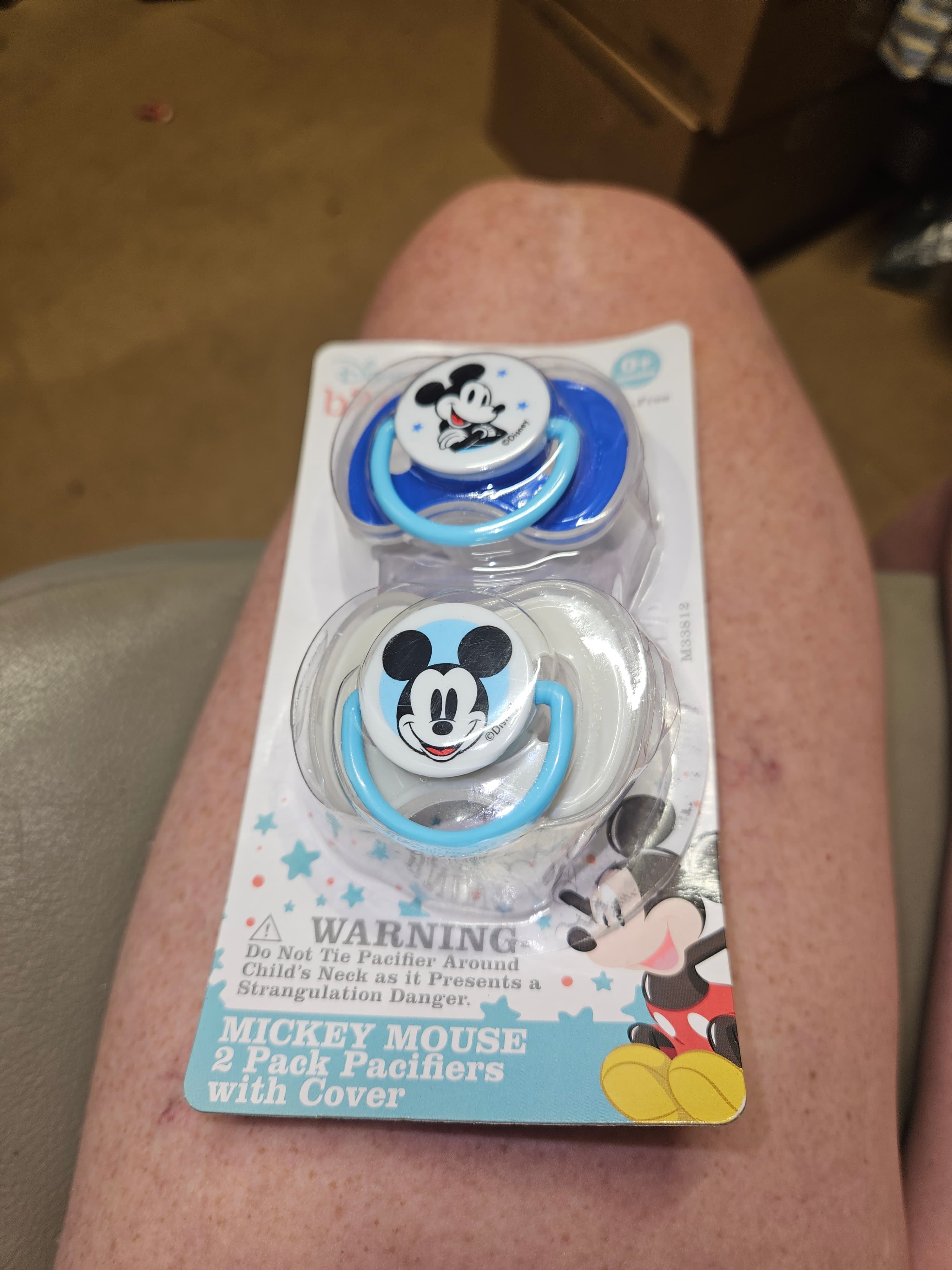 Mickey Mouse 2 Pack Pacifiers with Cover