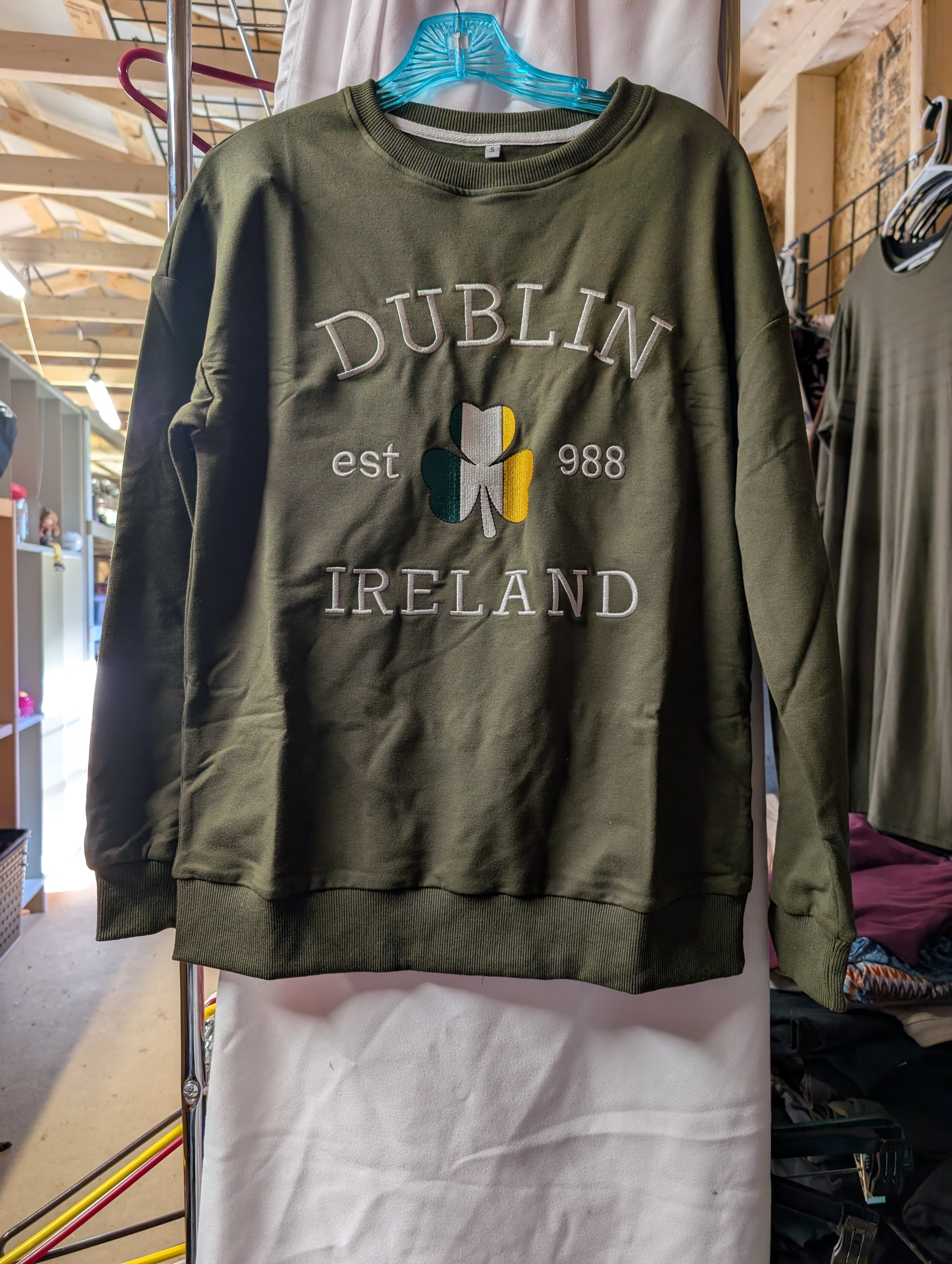 Dublin Ireland Embroidered Sweatshirt Small