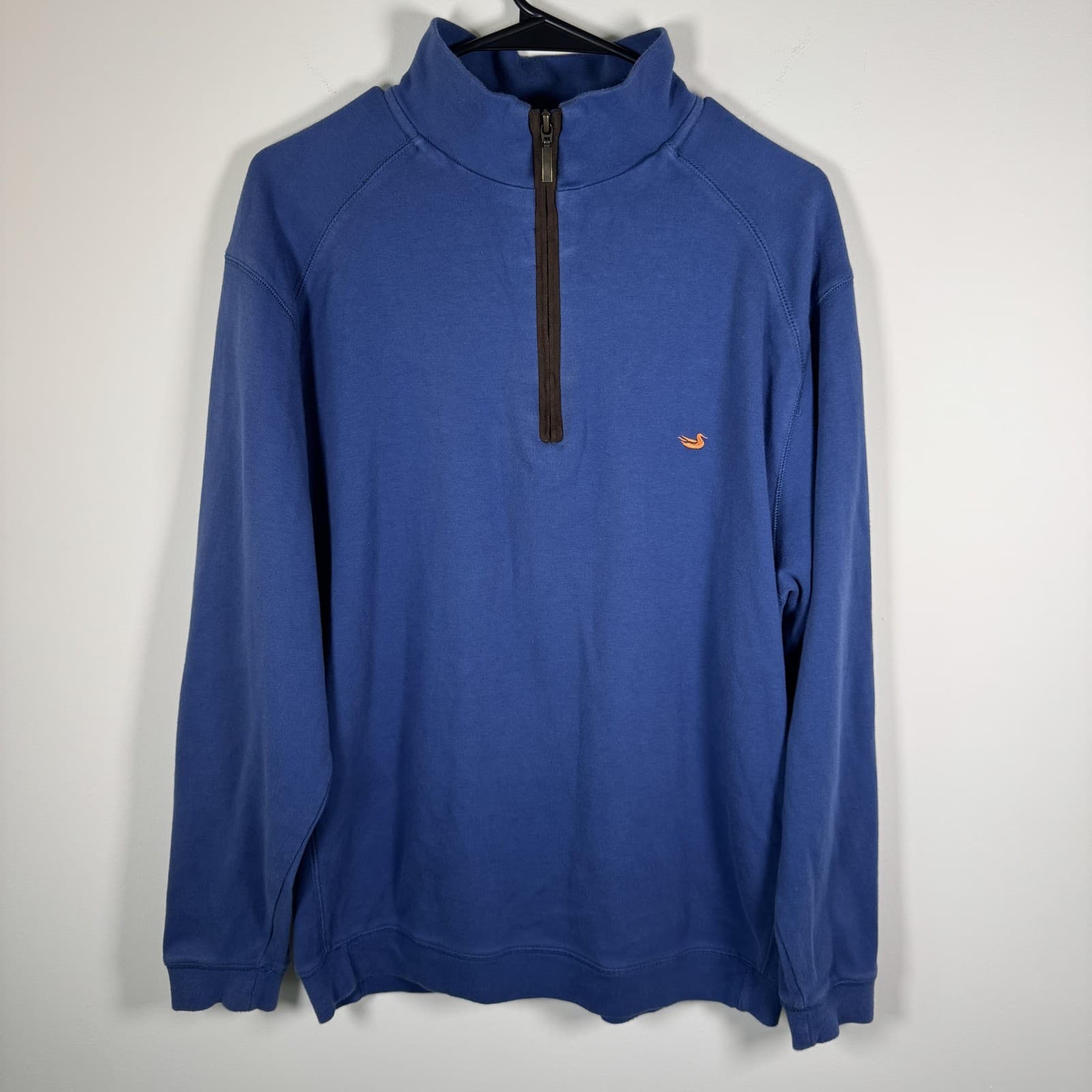Southern Marsh Sweatshirt Pullover Quarter Zip Duck Logo Cotton Blue Men's M