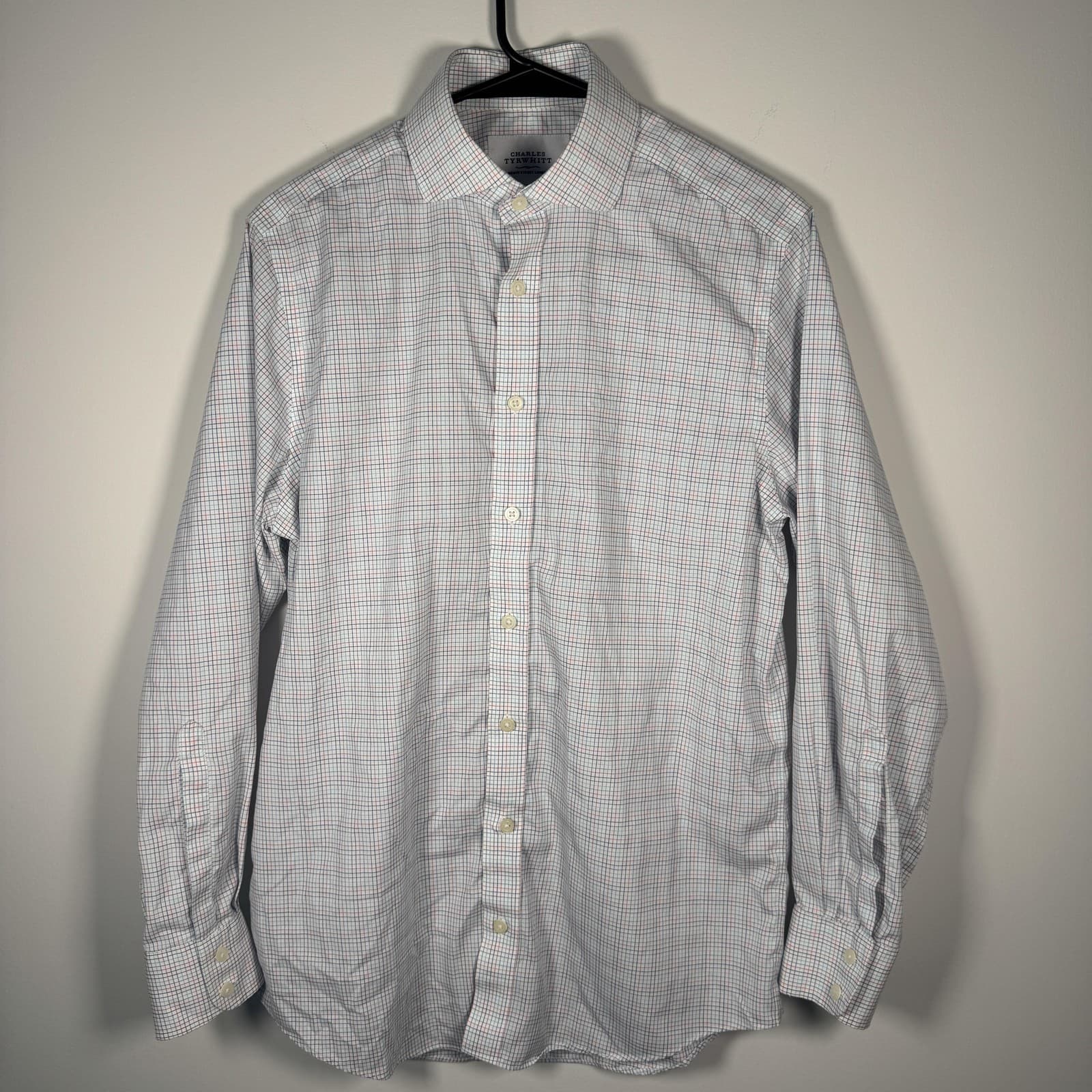 Charles Tyrwhitt Jermyn London Street Button Up Tattersall Check Shirt Men 15/33