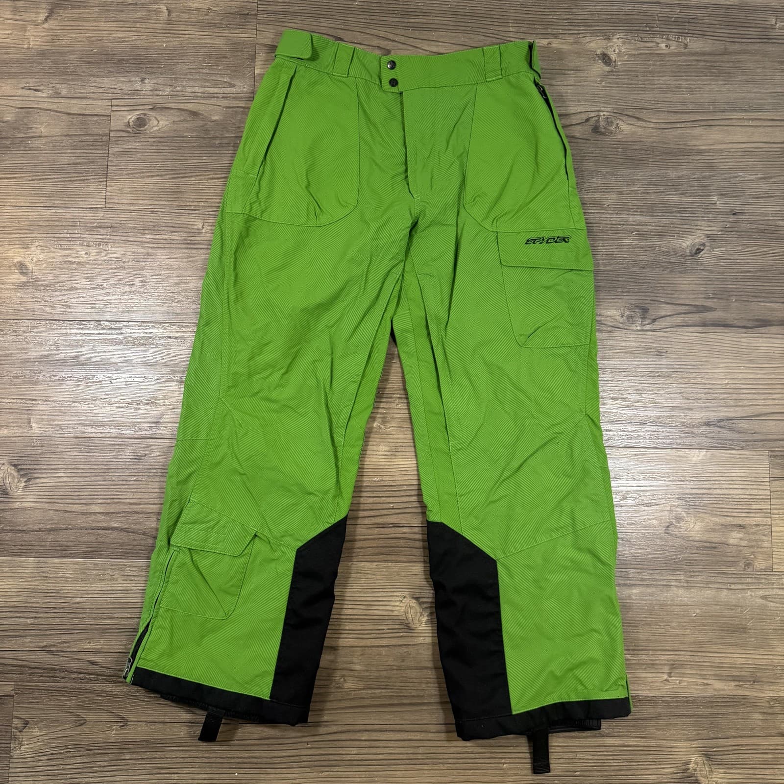 Spyder Propulsion Insulated Snow Pants Cargo Ski Snowboard Mens 52 Green 64902