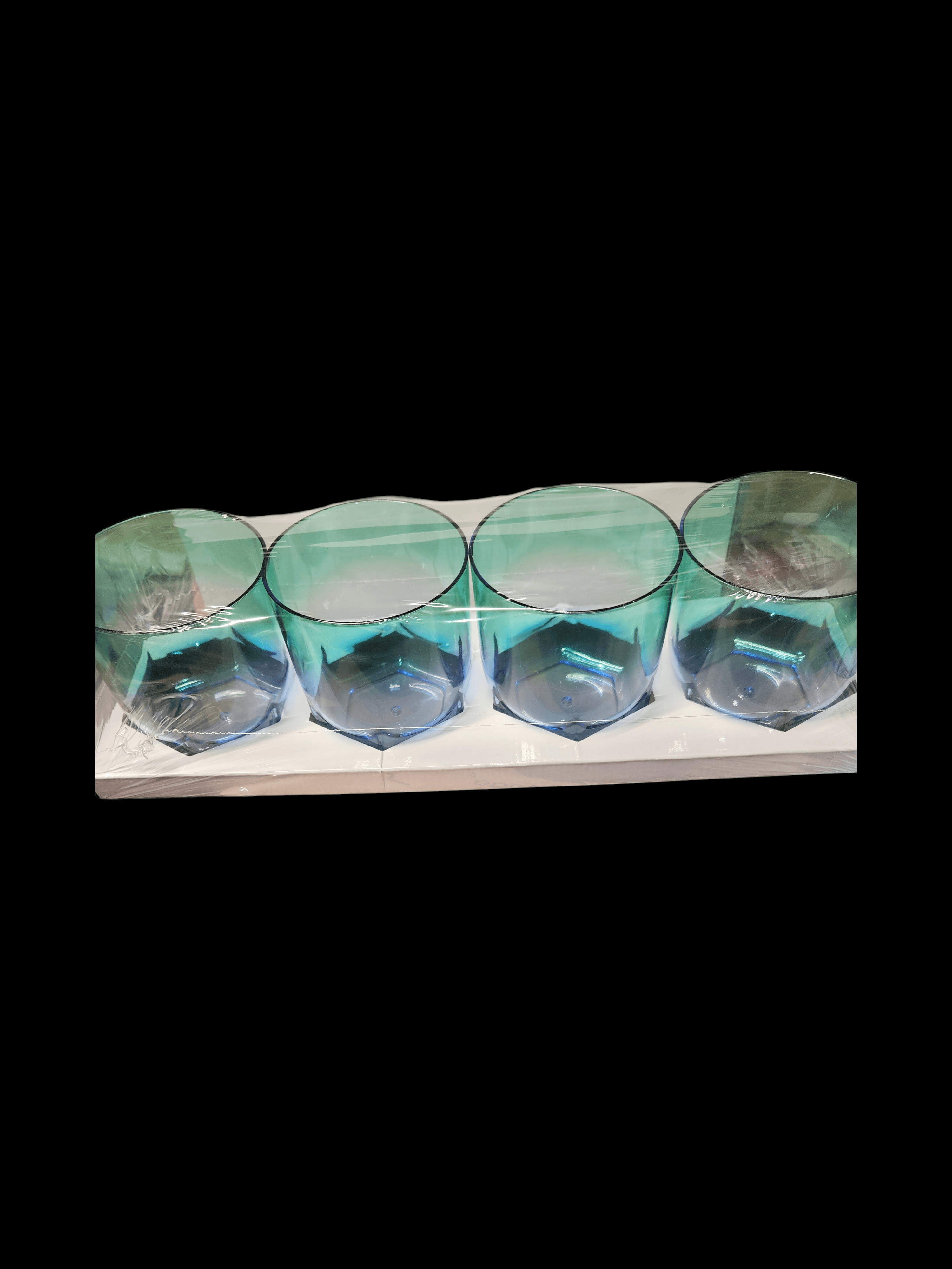 Set of 4 Blue Glass Tumblers