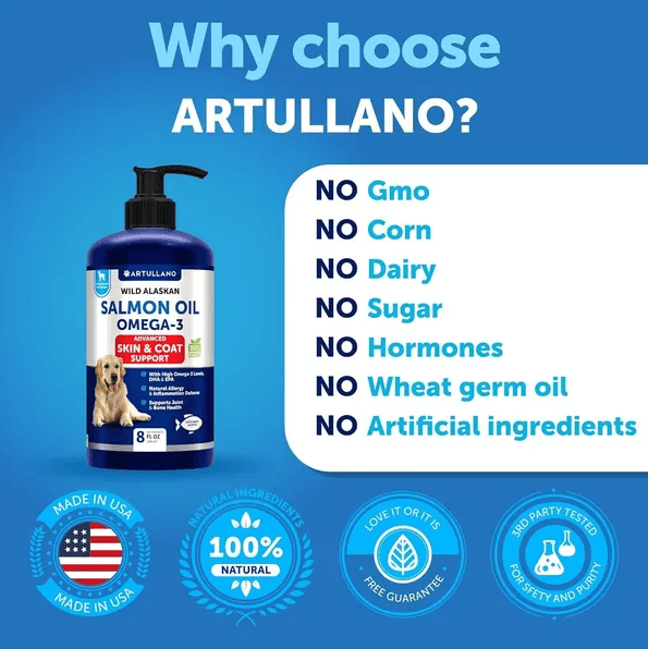 Salmon Oil For Dogs 3 For Dogs 8 FL OZ Wild Alaskan Salmon Fish Oil
