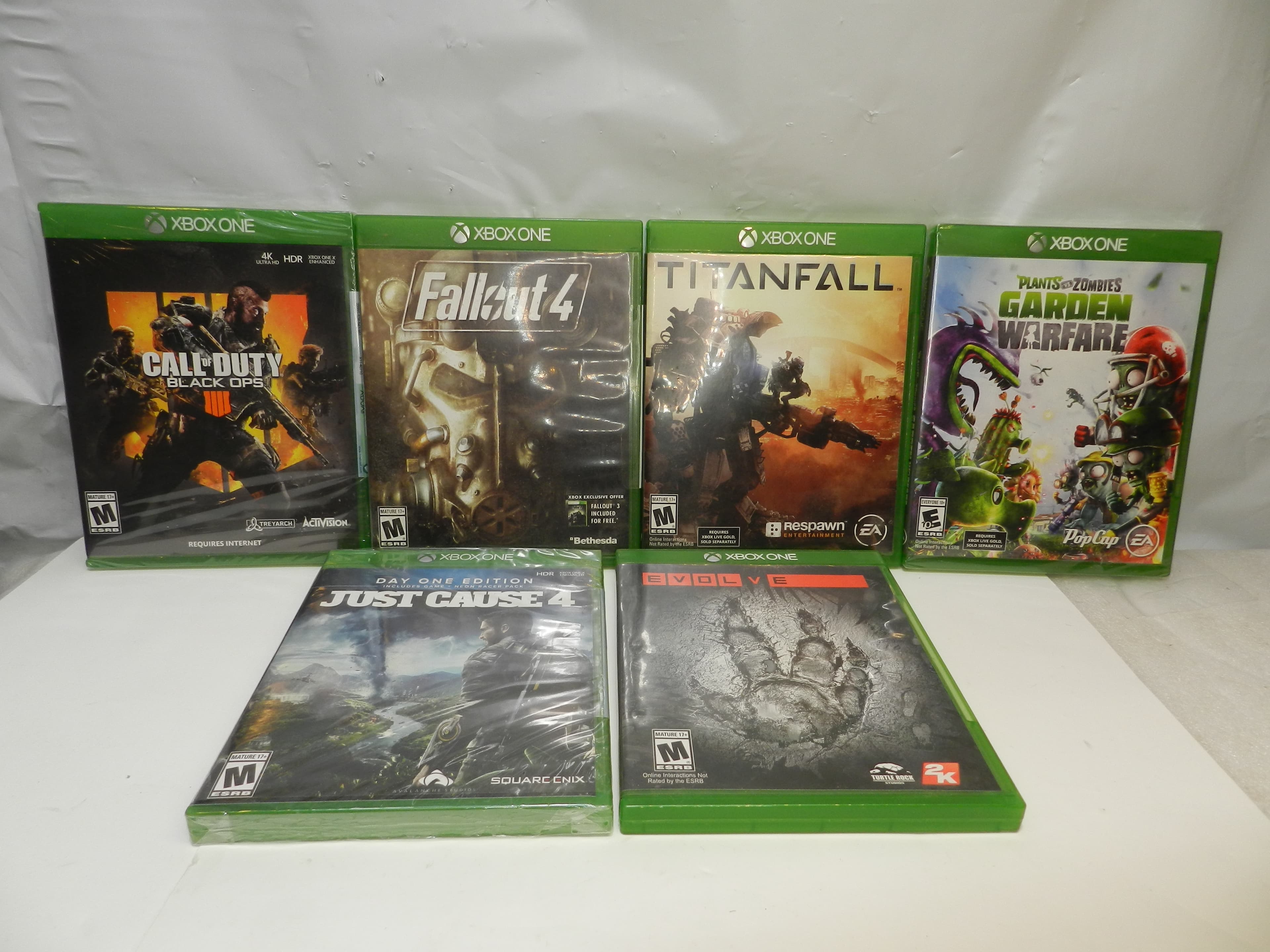 XBox One Game Lot Titalfall, Fallout 4, Evolve, Plants Zombies Just Cause4 O86M