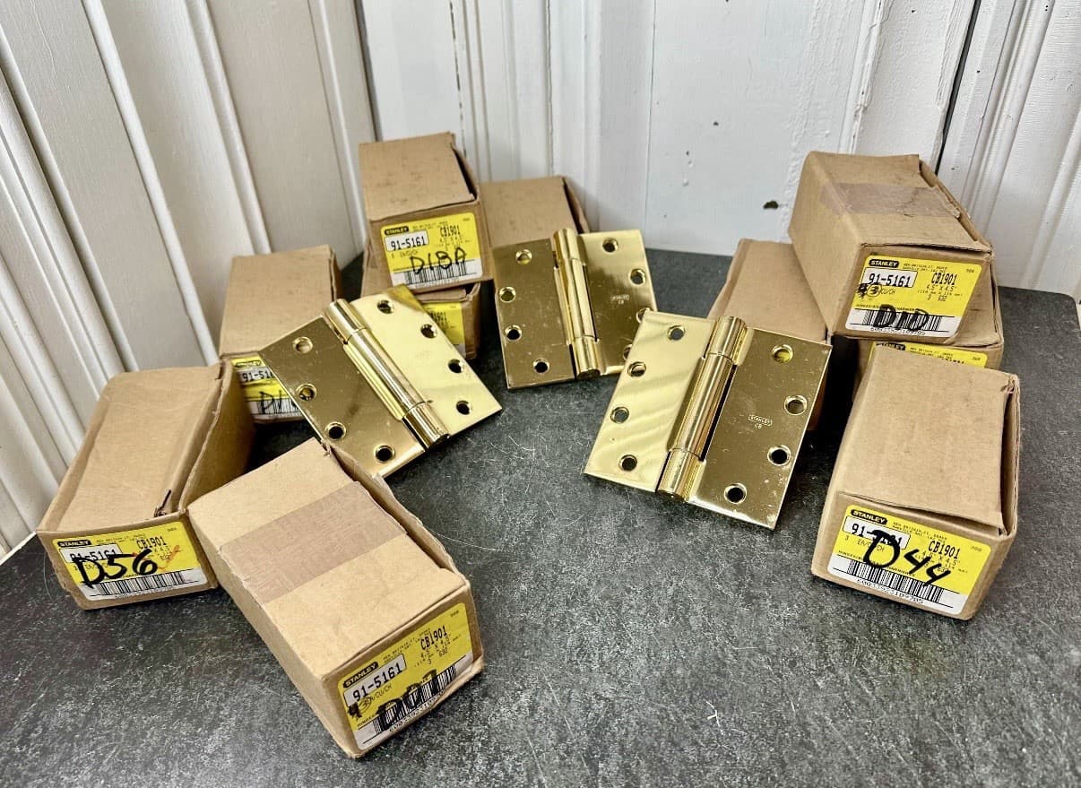 Set of 3 Stanley Commercial Architectural Hardware 4.5" x 4.5" Door Hinges NOS