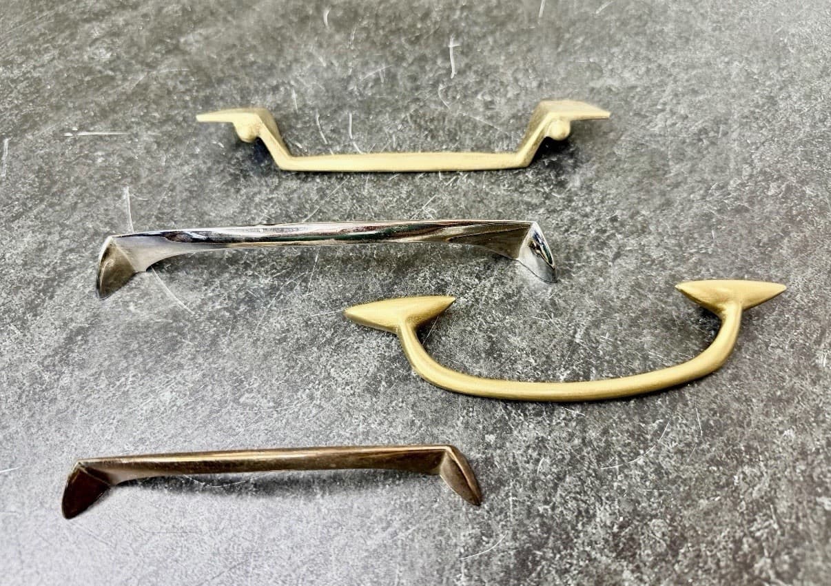 Vintage Mixed Drawer Pulls Lot Mid Century Brass Chrome Cabinet Handles