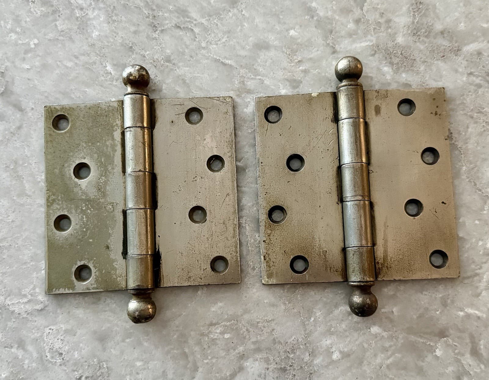 Pair Stanley SW 4x4 Steel Ball Tip Door Hinges Sweetheart Loose Pin