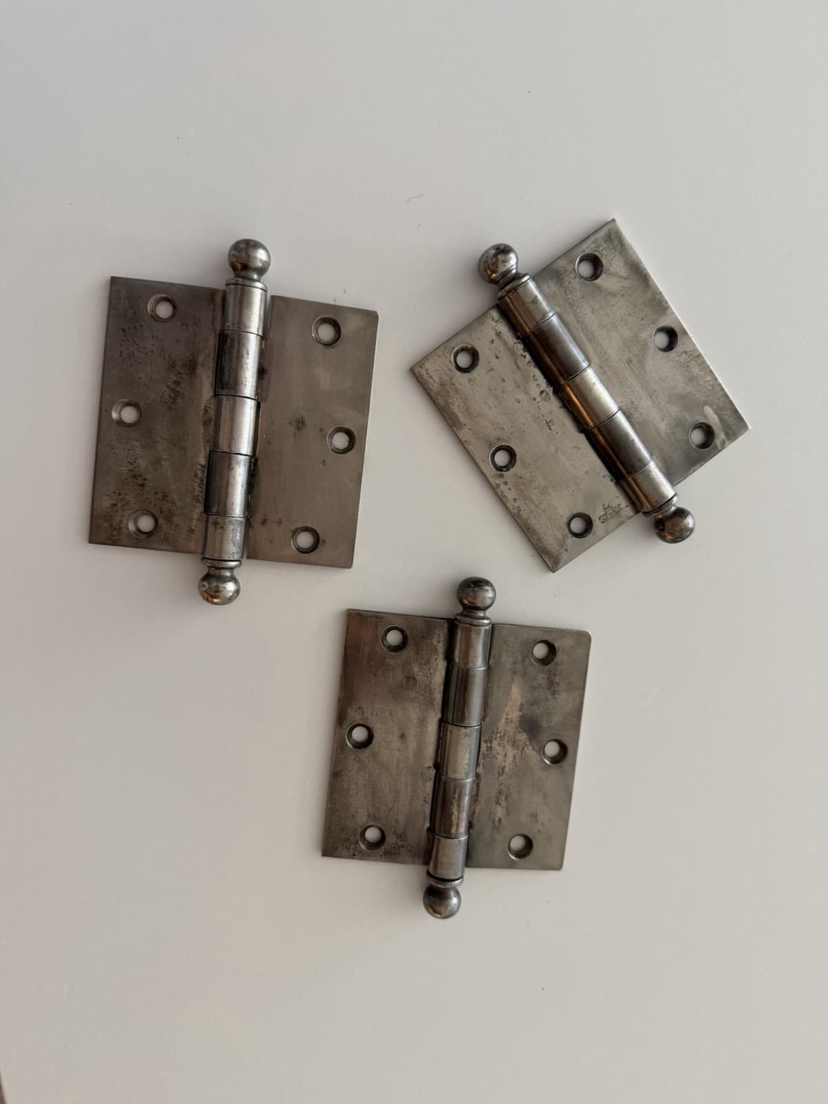 Stanley SW 3.5” Steel Ball Tip Door Hinges Set of 3 Sweetheart Made USA