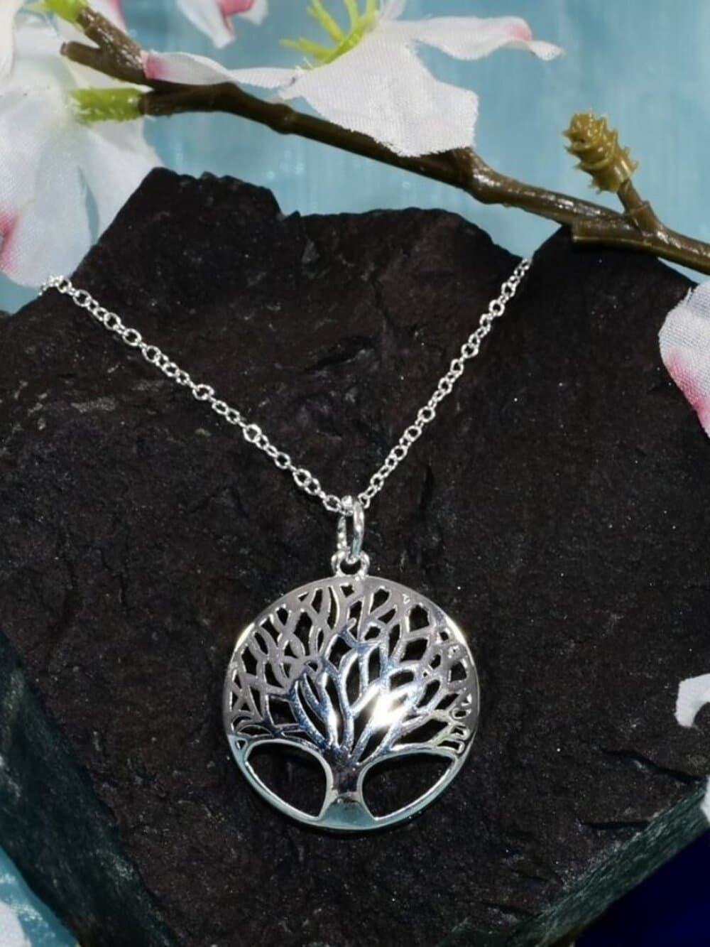 Destinelle Filigree 925 Sterling Silver Tree of Life Necklace Gift Packaged