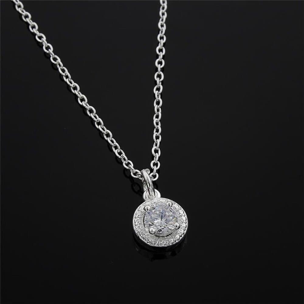Avianna Halo Cubic Zirconia Sterling Silver Pendant Necklace Gift Boxed