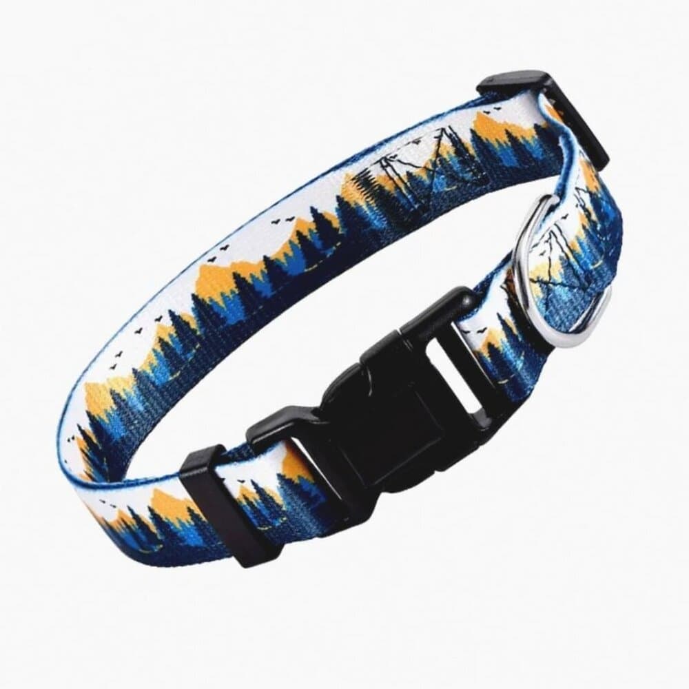 Serene Mountain Adjustable Quick Release D Ring Dog Collar Small Gift Packaged