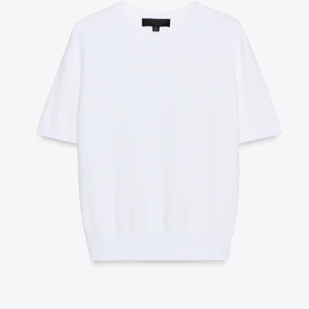Zara White Short Sleeve Sweater
