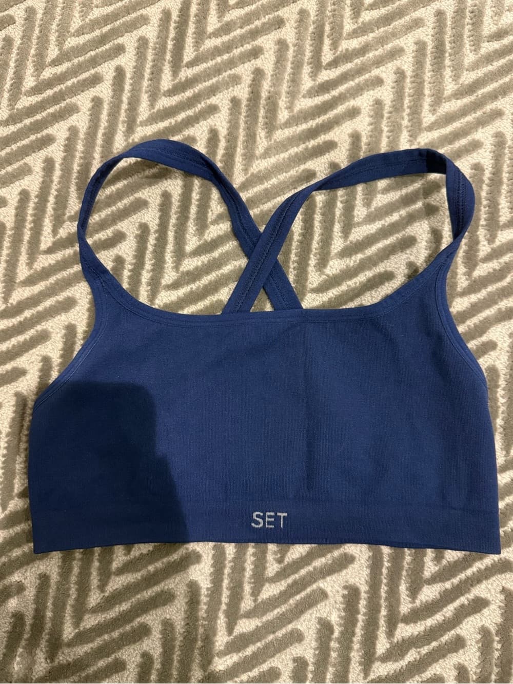 SET Active Navy Blue Seamless Crossback Sports Bra