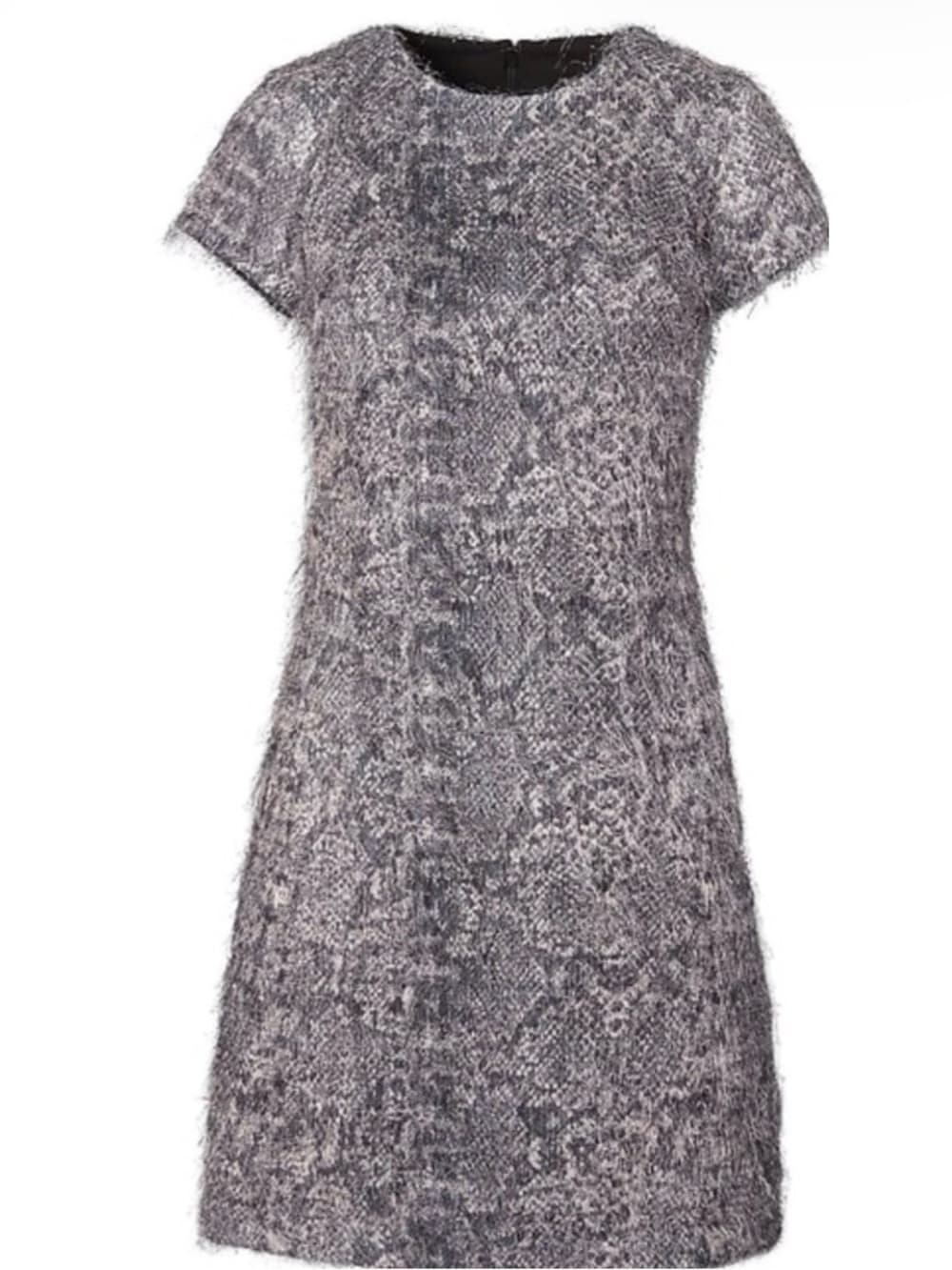 Banana Republic Gray Textured Knit Short-Sleeve Dress
