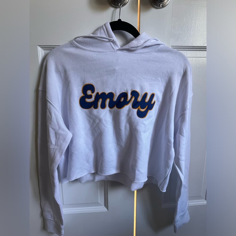 Emory Cropped White Hoodie