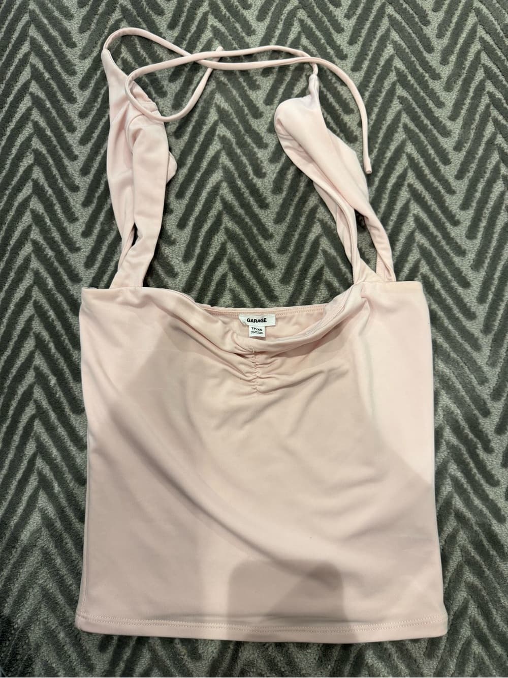 Garage Light Pink Ruched Front Tank