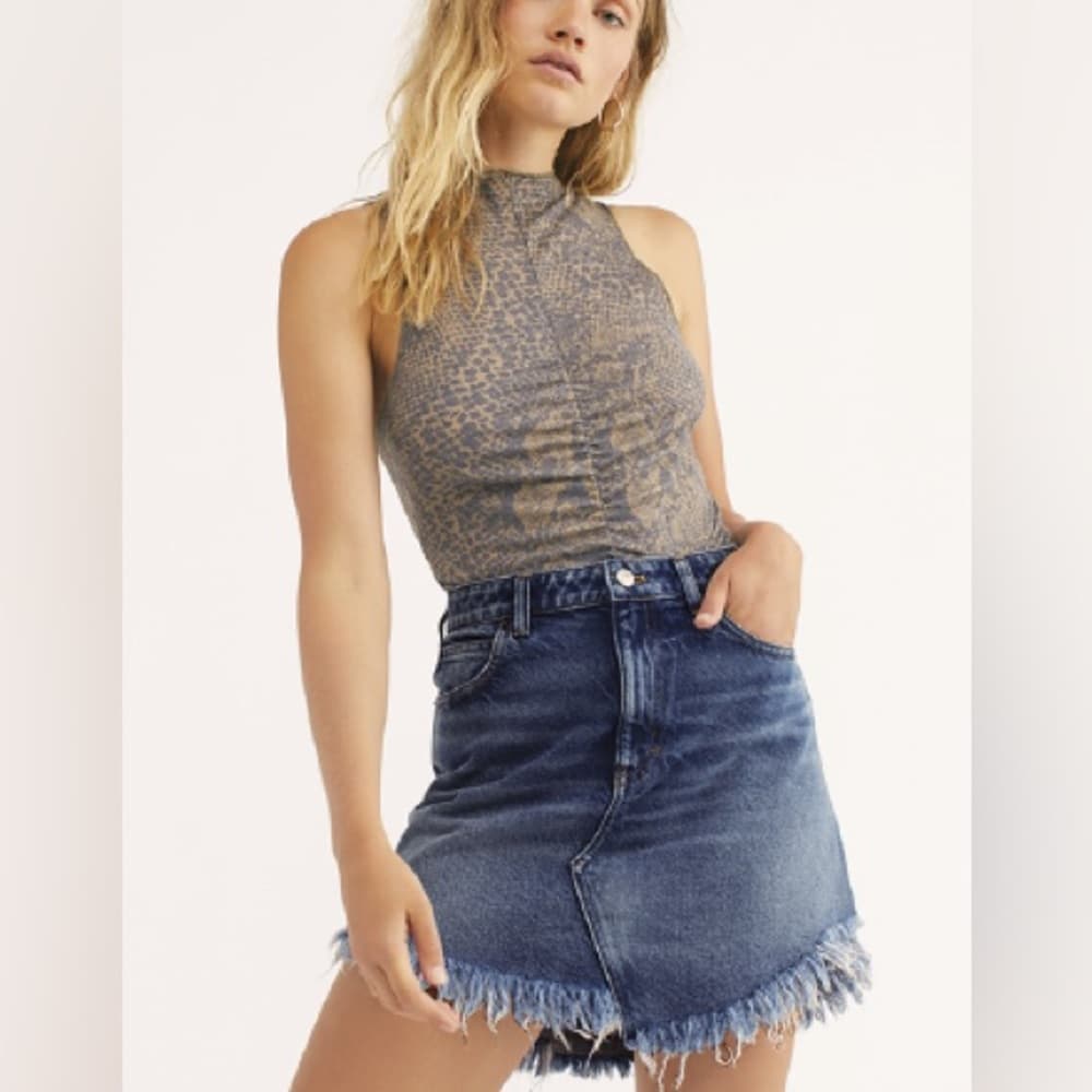 Free People Bailey Denim Mini Skirt